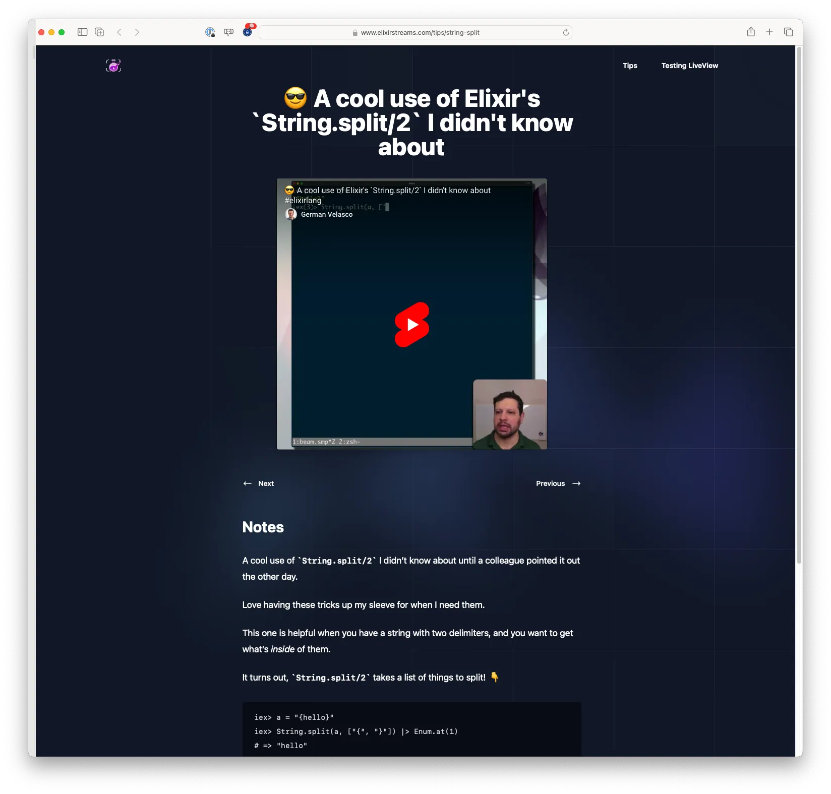A cool use of Elixir's `String.split/2` I didn't know about (elixirstreams.com)