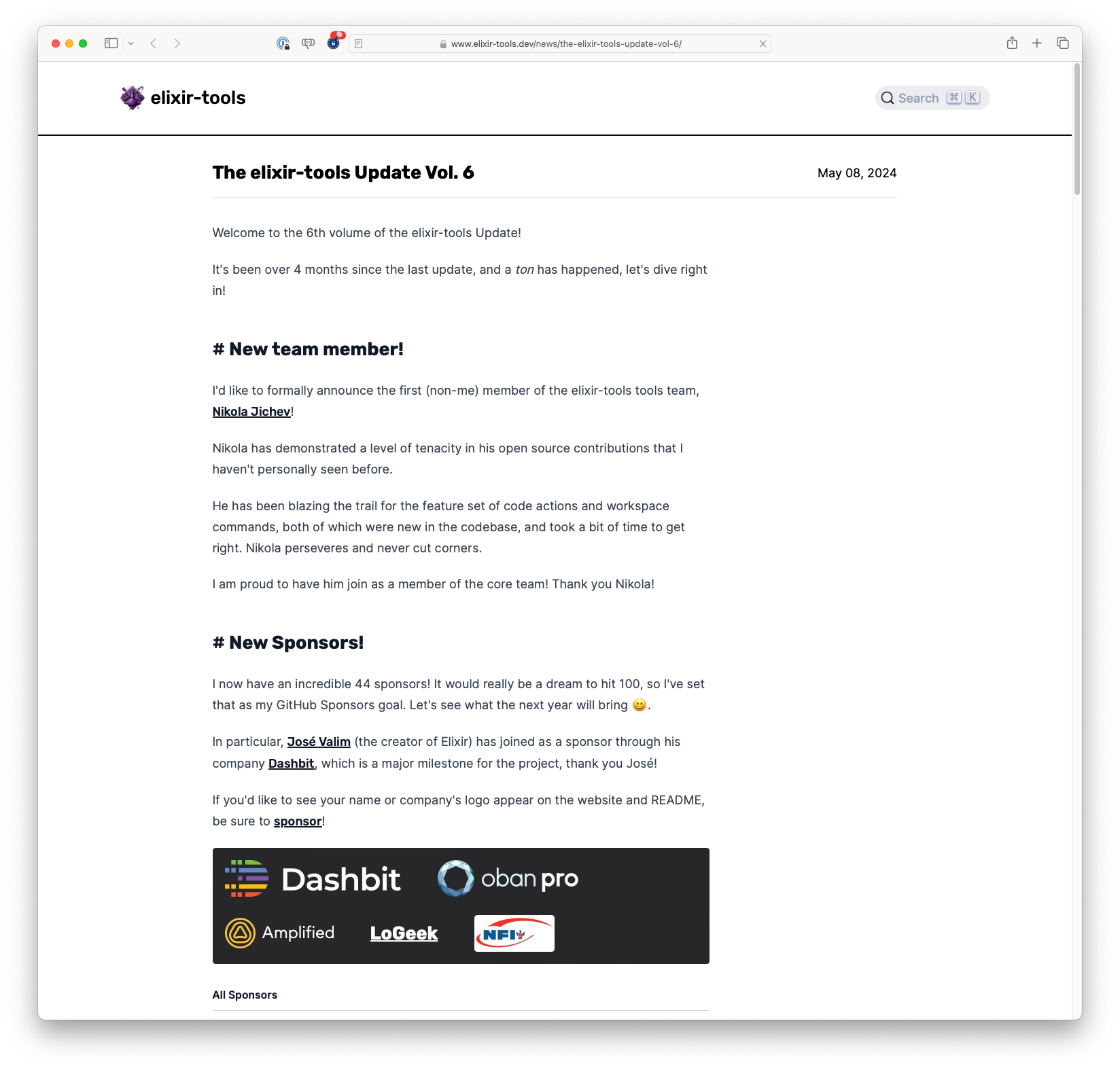 The elixir-tools Update Vol. 6 (elixir-tools.dev)