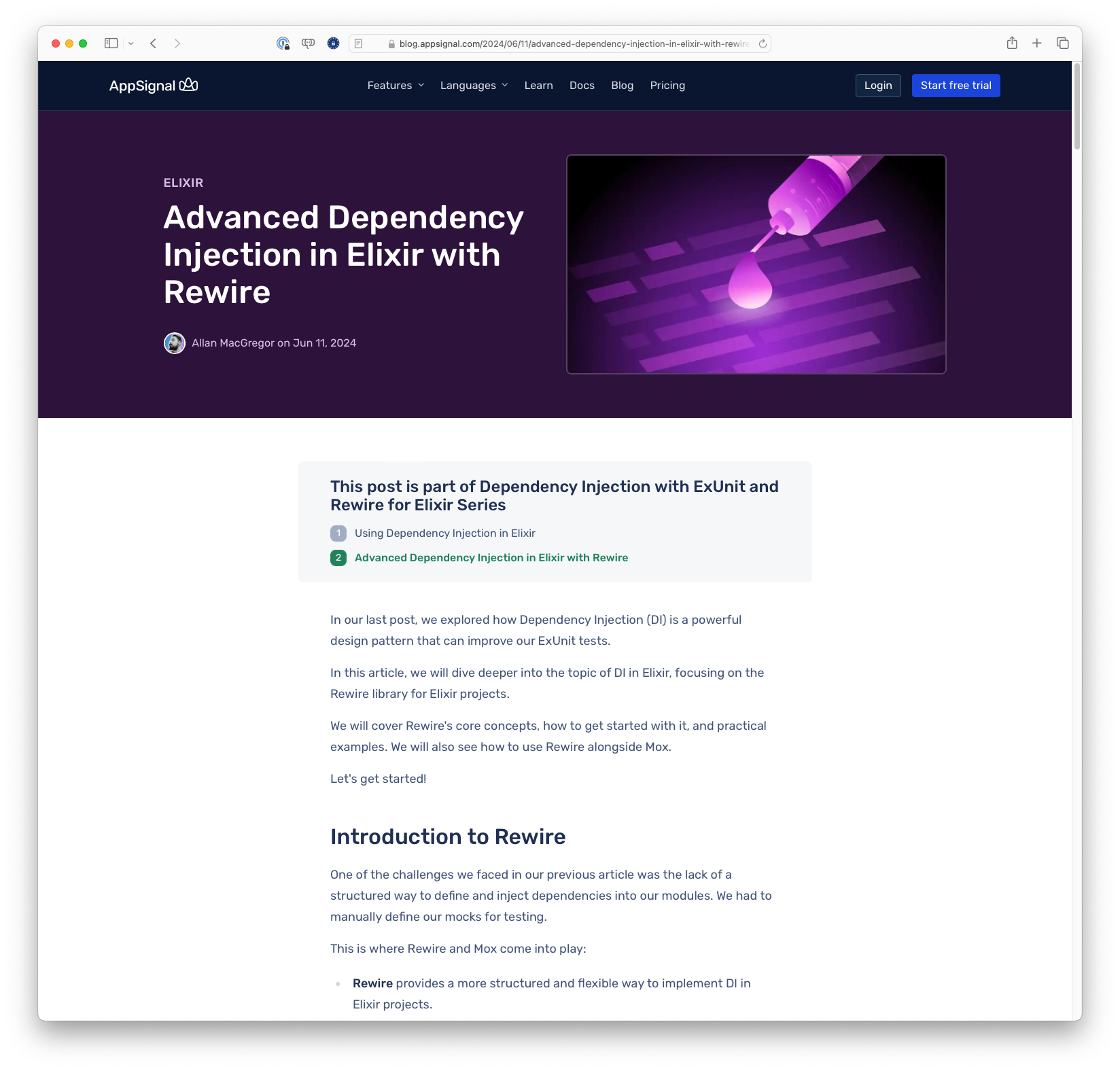 Advanced Dependency Injection in Elixir with Rewire
