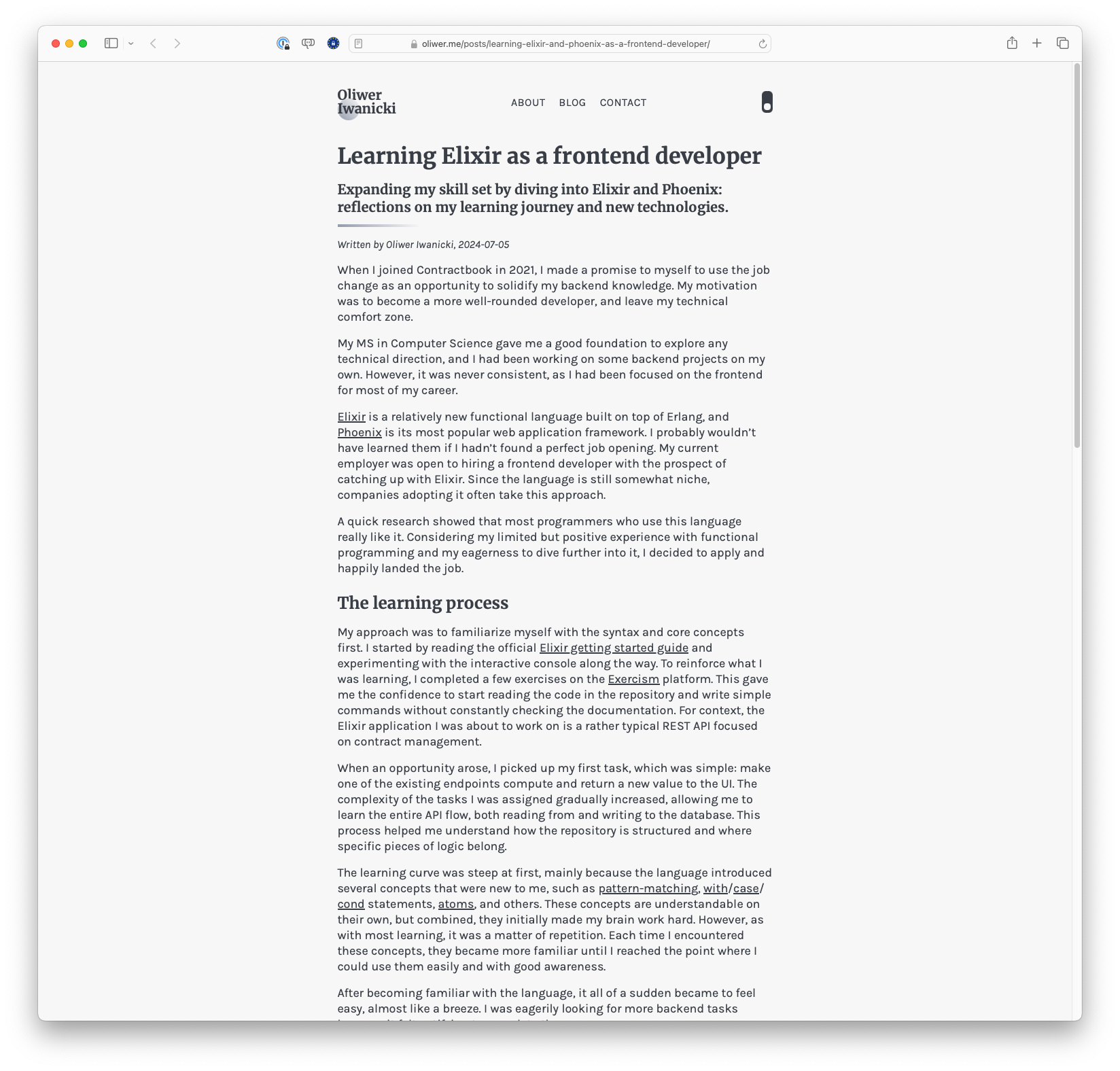 Learning Elixir as a Frontend Developer