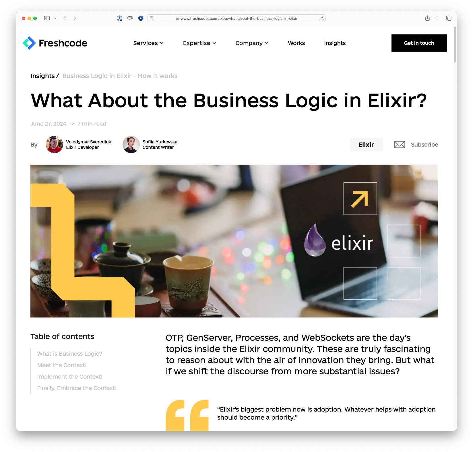 What About the Business Logic in Elixir?