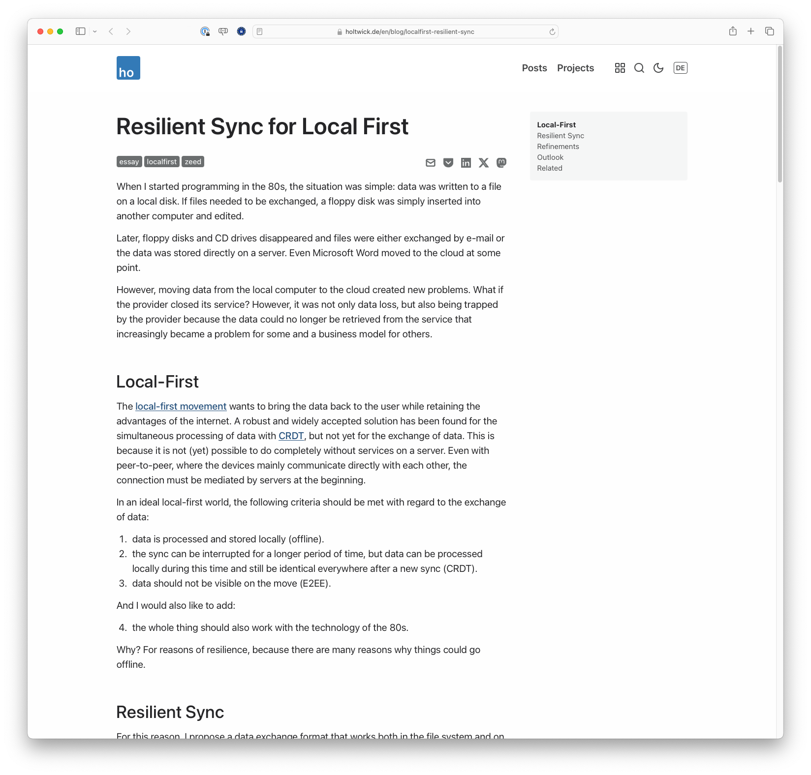 Resilient Sync for Local First