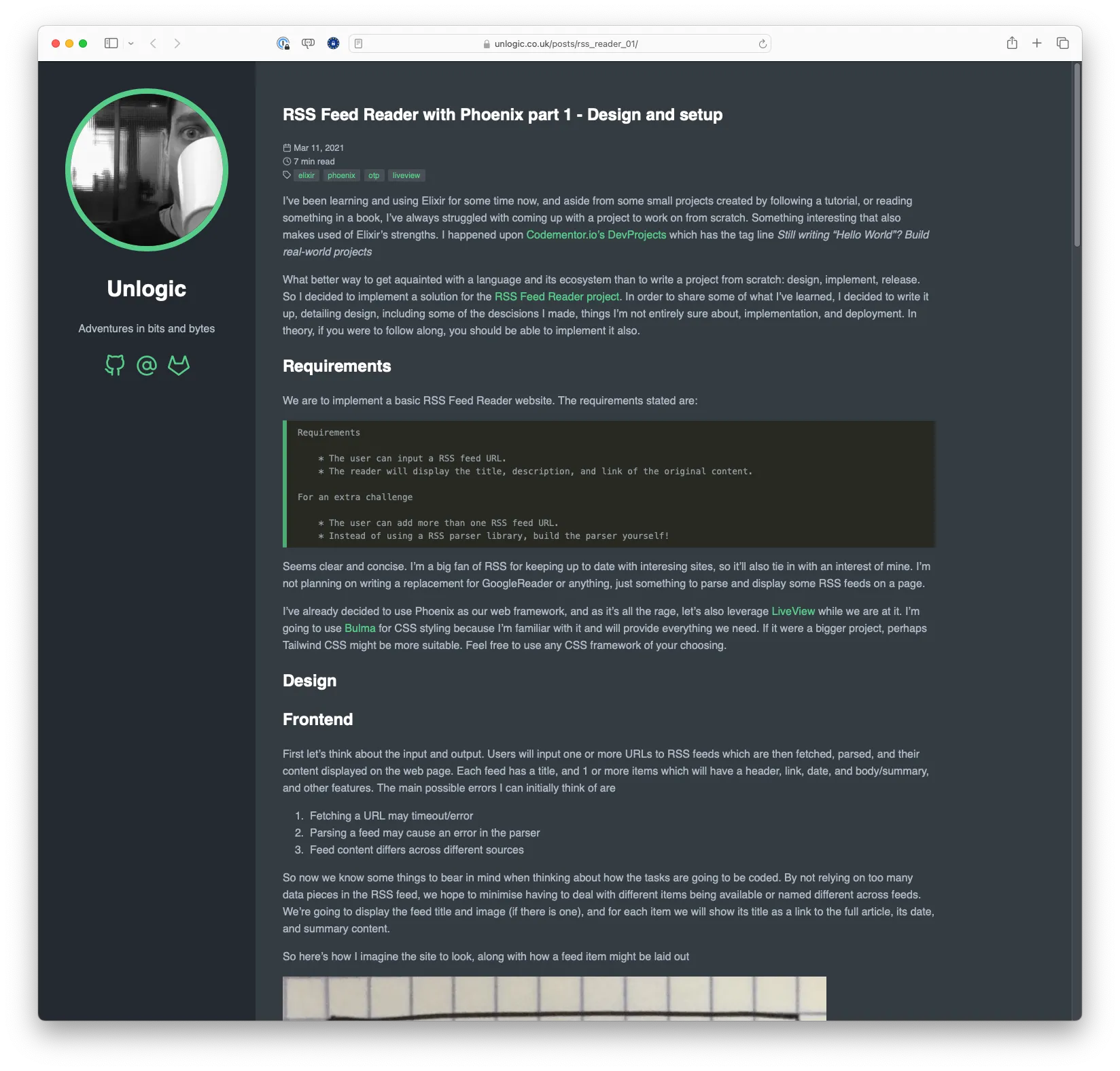 RSS Feed Reader with Phoenix Part 1 - Design and Setup