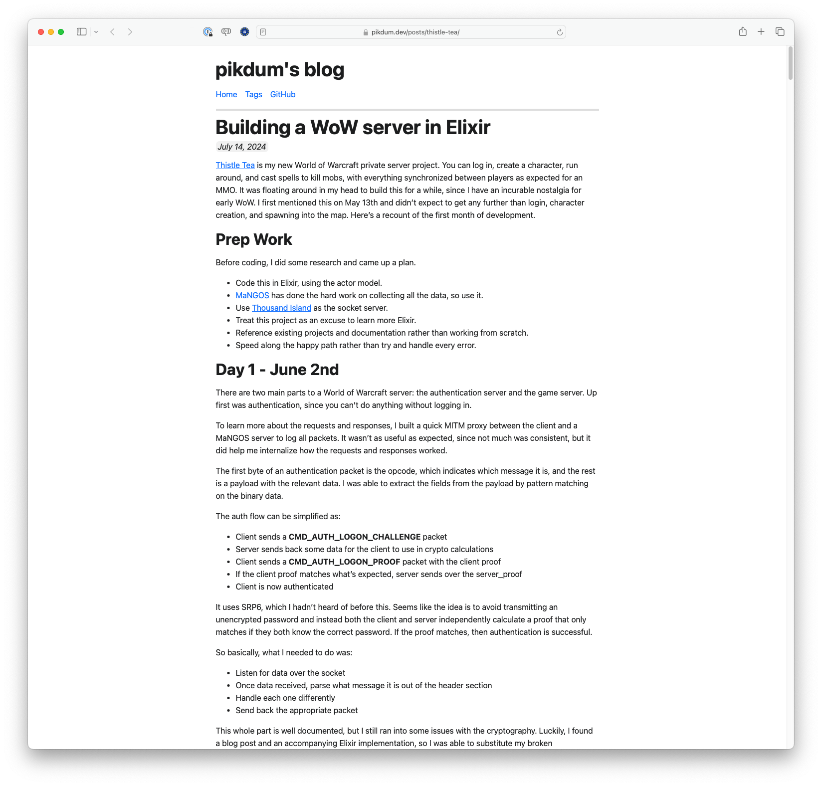 Building a WoW server in Elixir