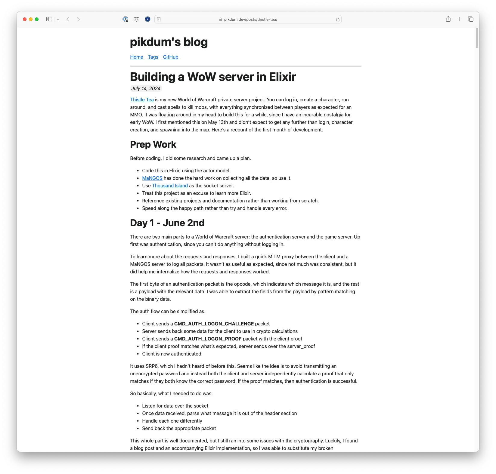 Building a WoW server in Elixir