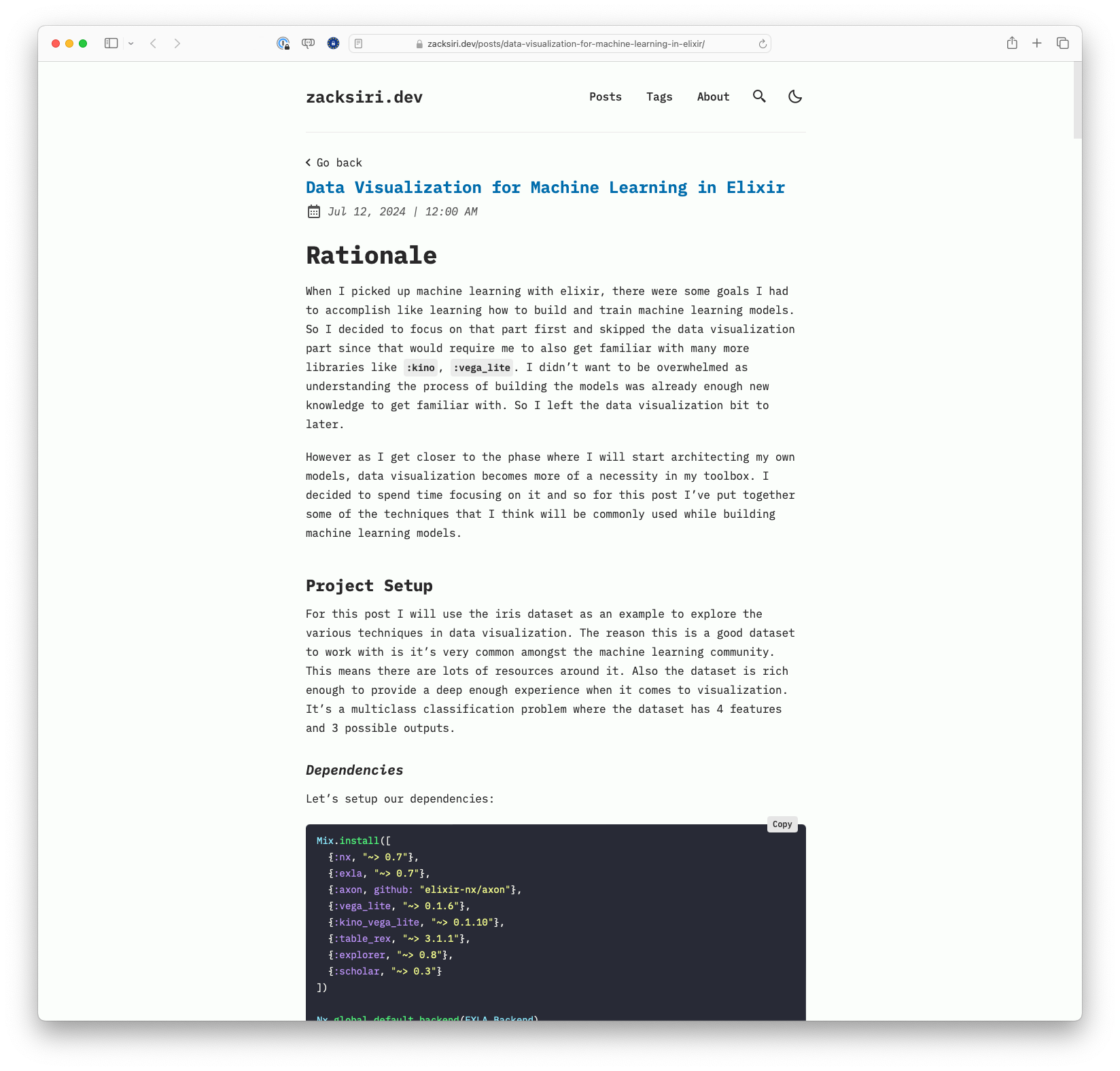 Data Visualization for Machine Learning in Elixir