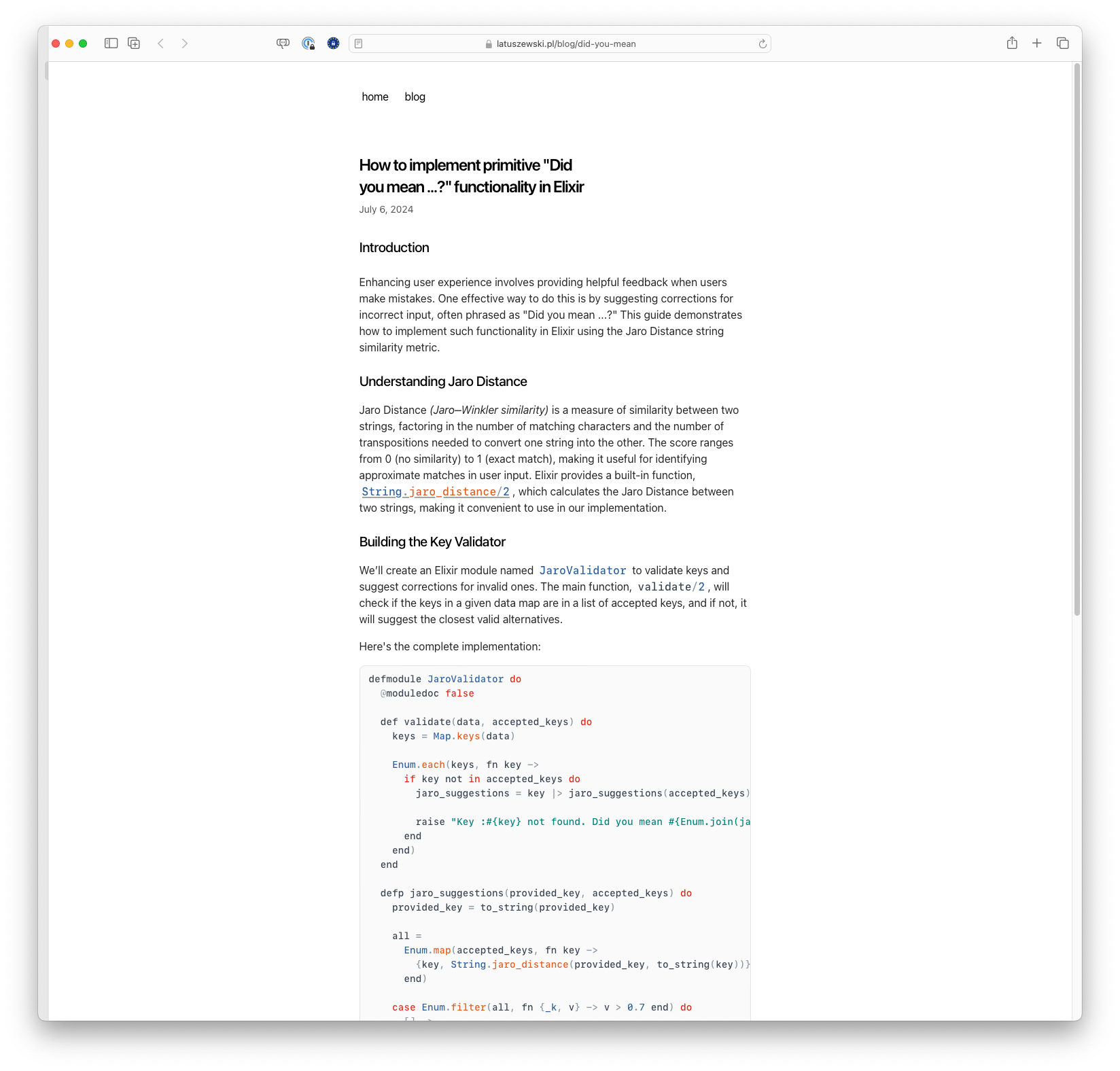 How to implement primitive 'Did you mean ...?' functionality in Elixir