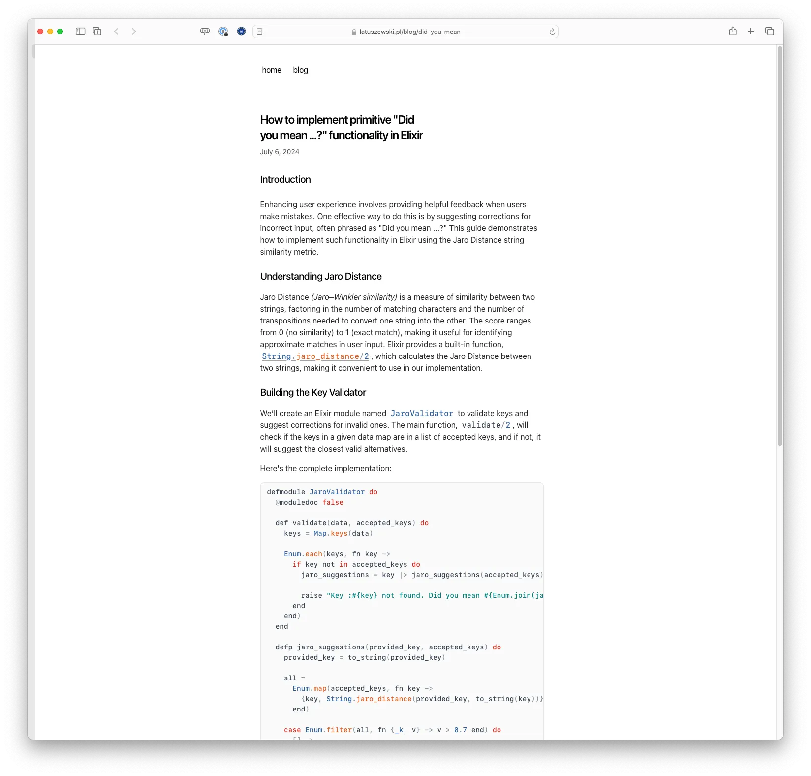 How to implement primitive 'Did you mean ...?' functionality in Elixir