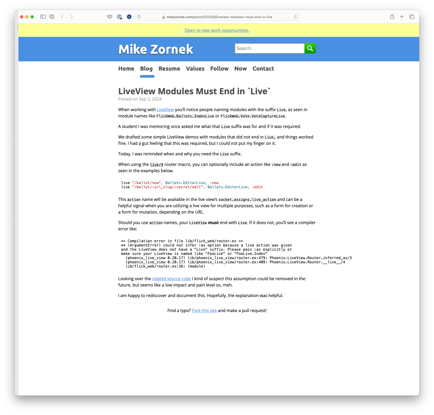 LiveView Modules Must End in 'Live'