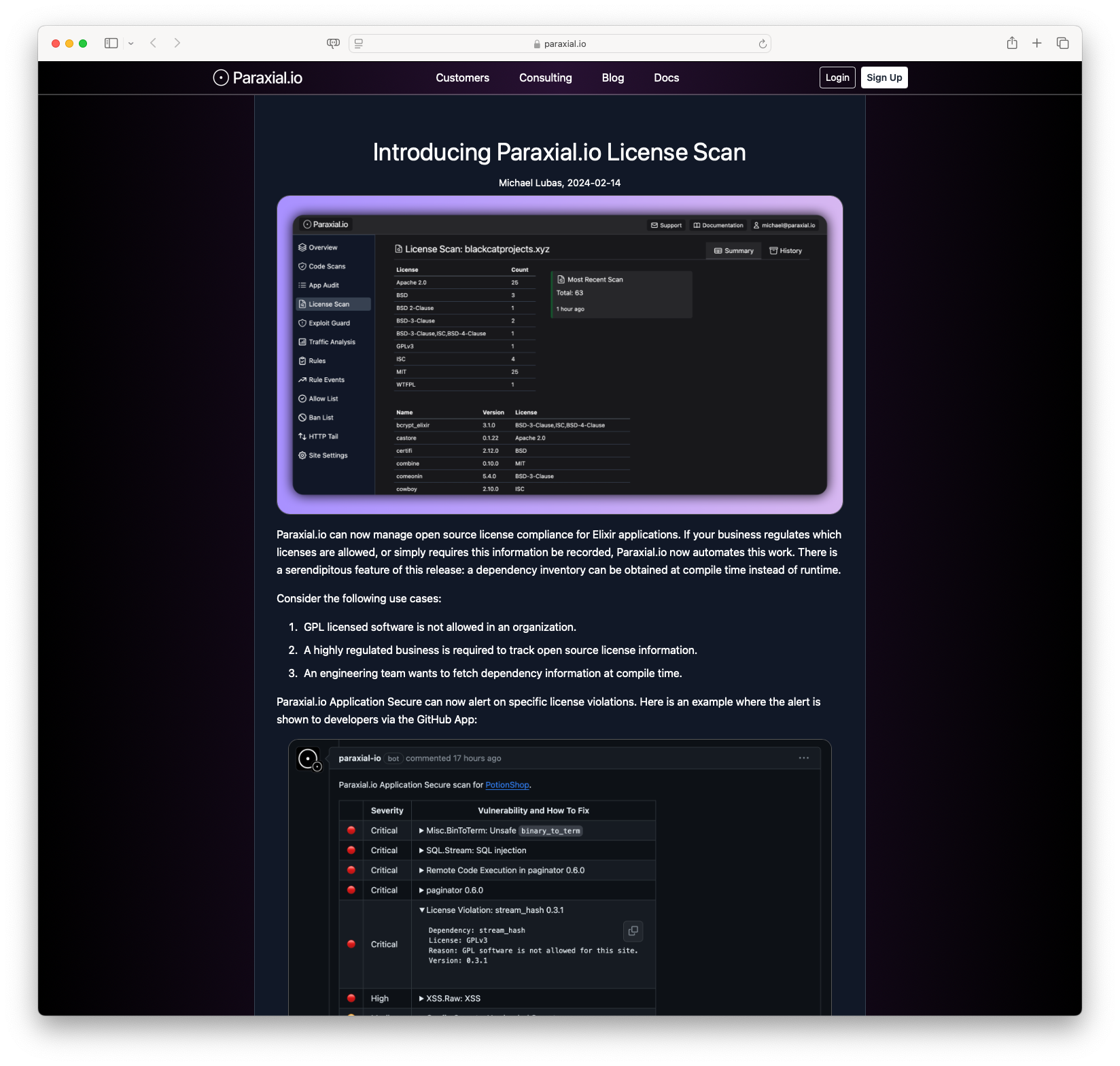 Introducing Paraxial.io License Scan