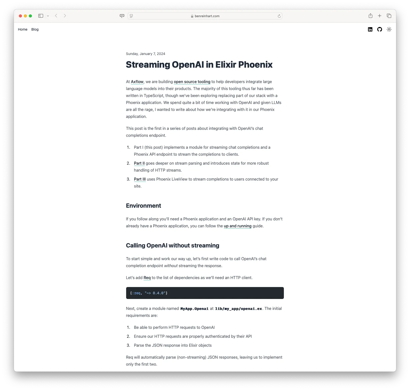 Streaming OpenAI in Elixir Phoenix