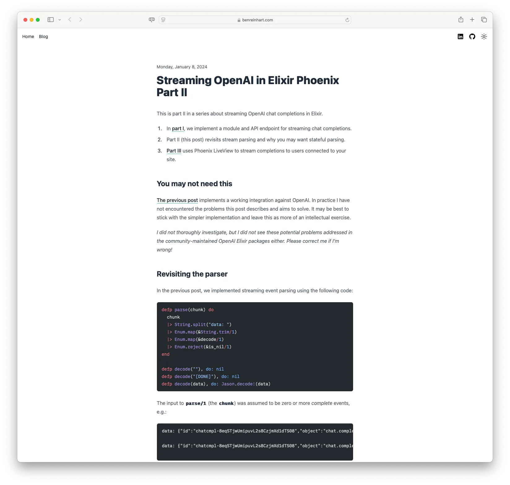 Streaming OpenAI in Elixir Phoenix Part II