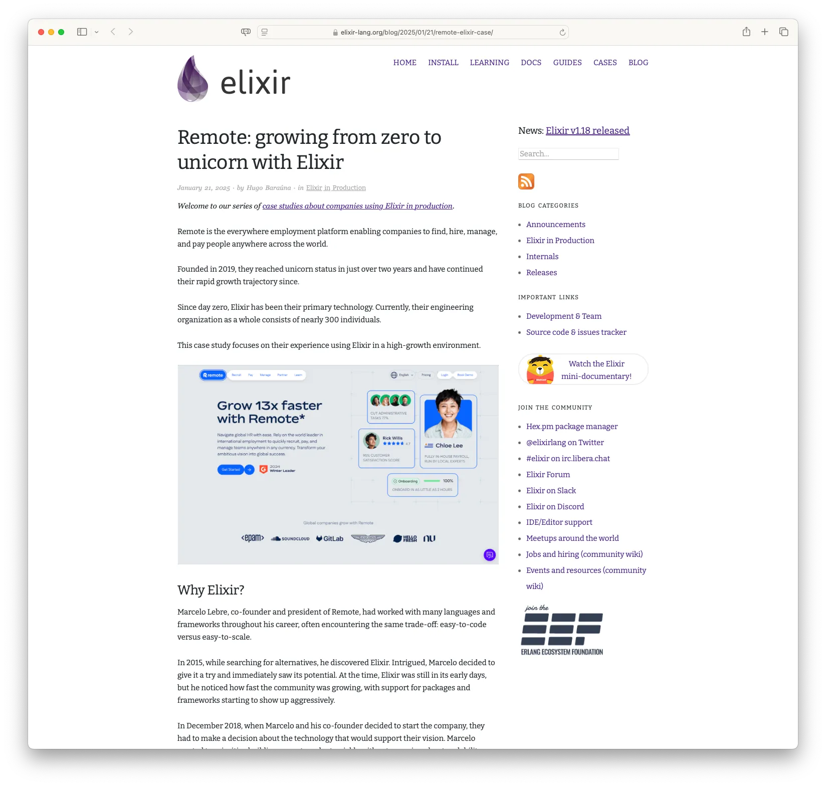 Remote: Growing from Zero to Unicorn with Elixir