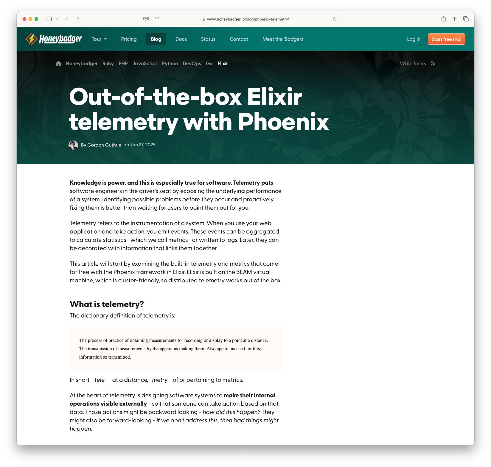 Out-of-the-box Elixir telemetry with Phoenix