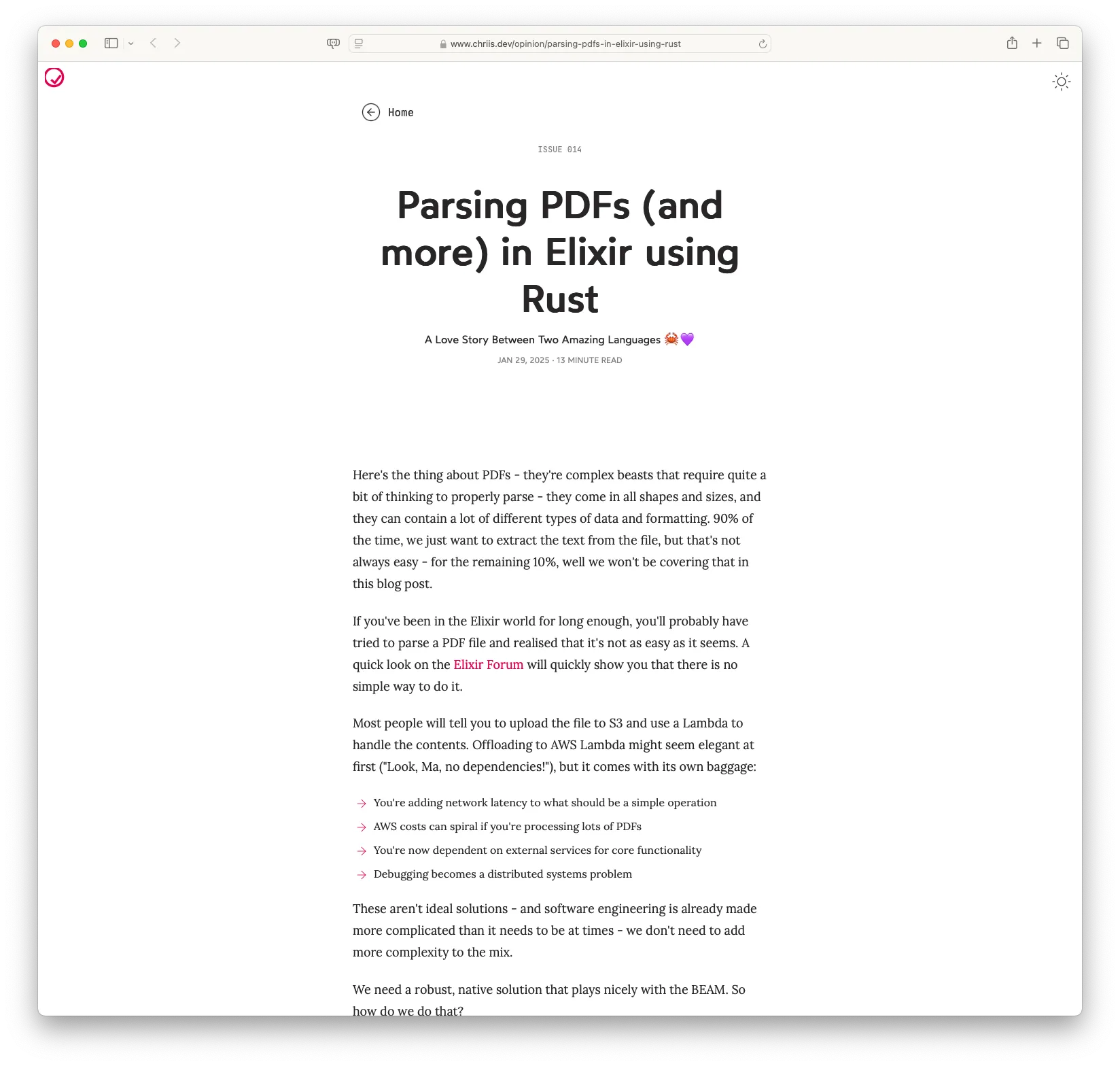 Parsing PDFs (and more) in Elixir using Rust