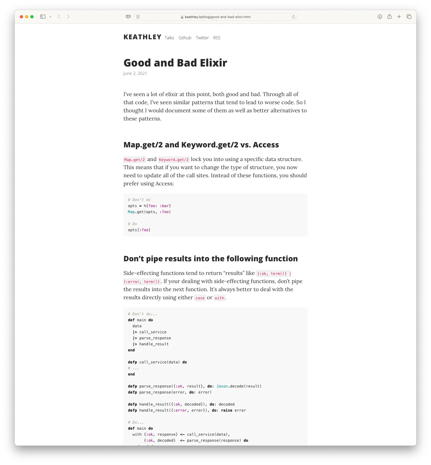Good and Bad Elixir