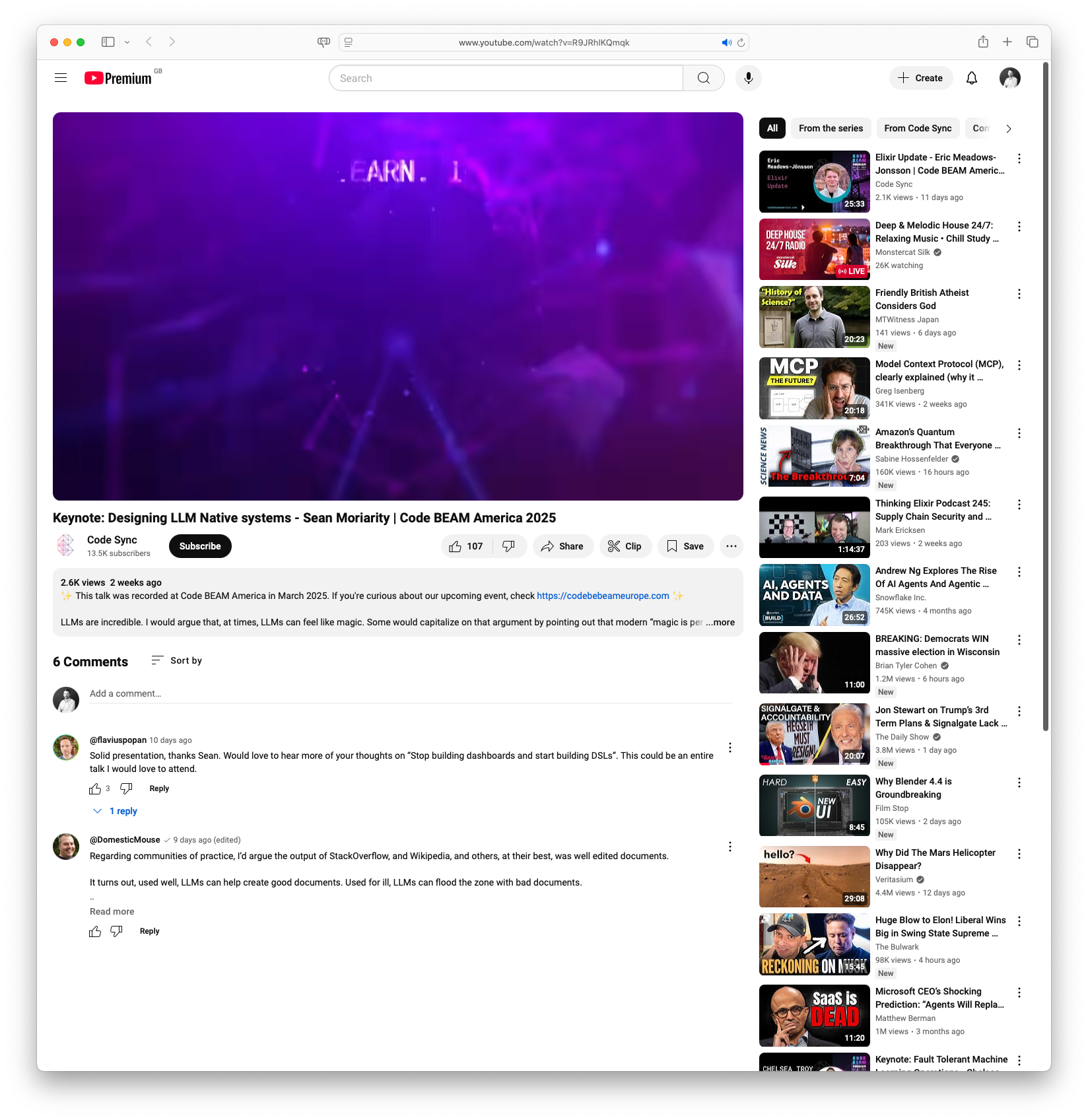 Keynote: Designing LLM Native systems - Sean Moriarity | Code BEAM America 2025