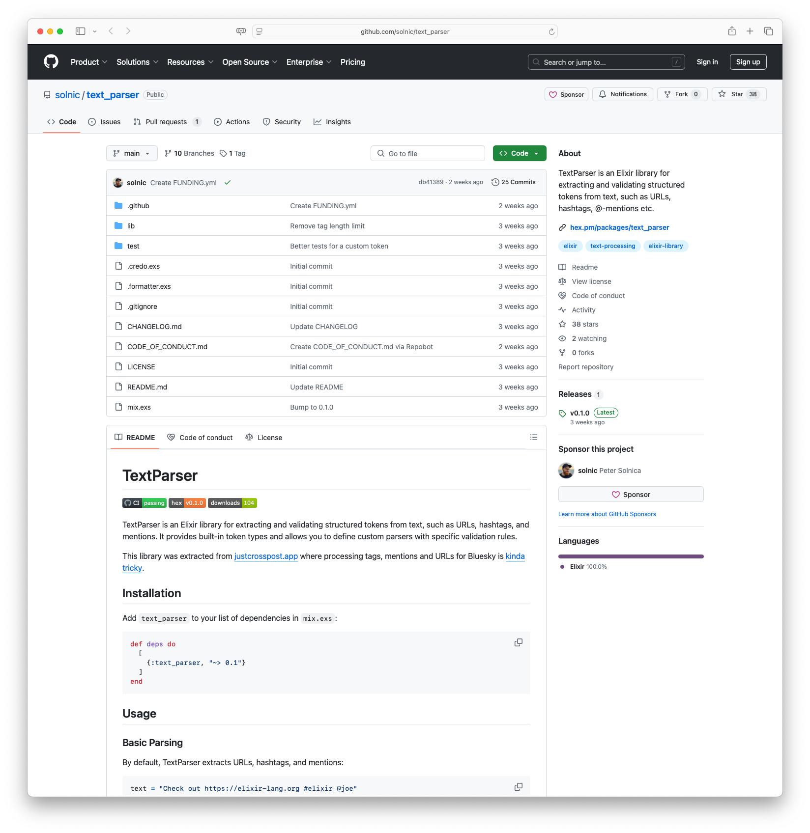 TextParser: Extract and validate structured tokens from text