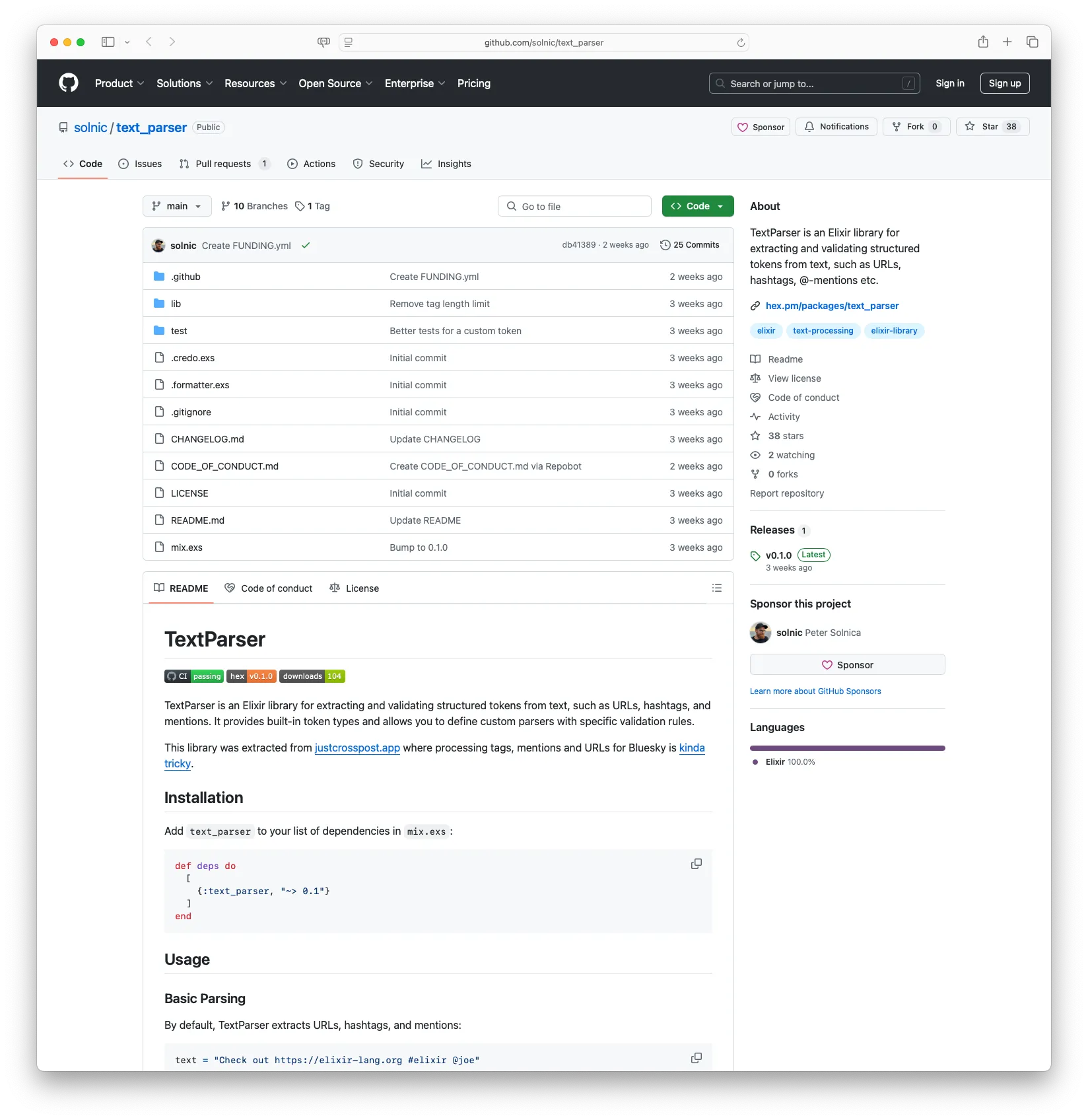 TextParser: Extract and validate structured tokens from text