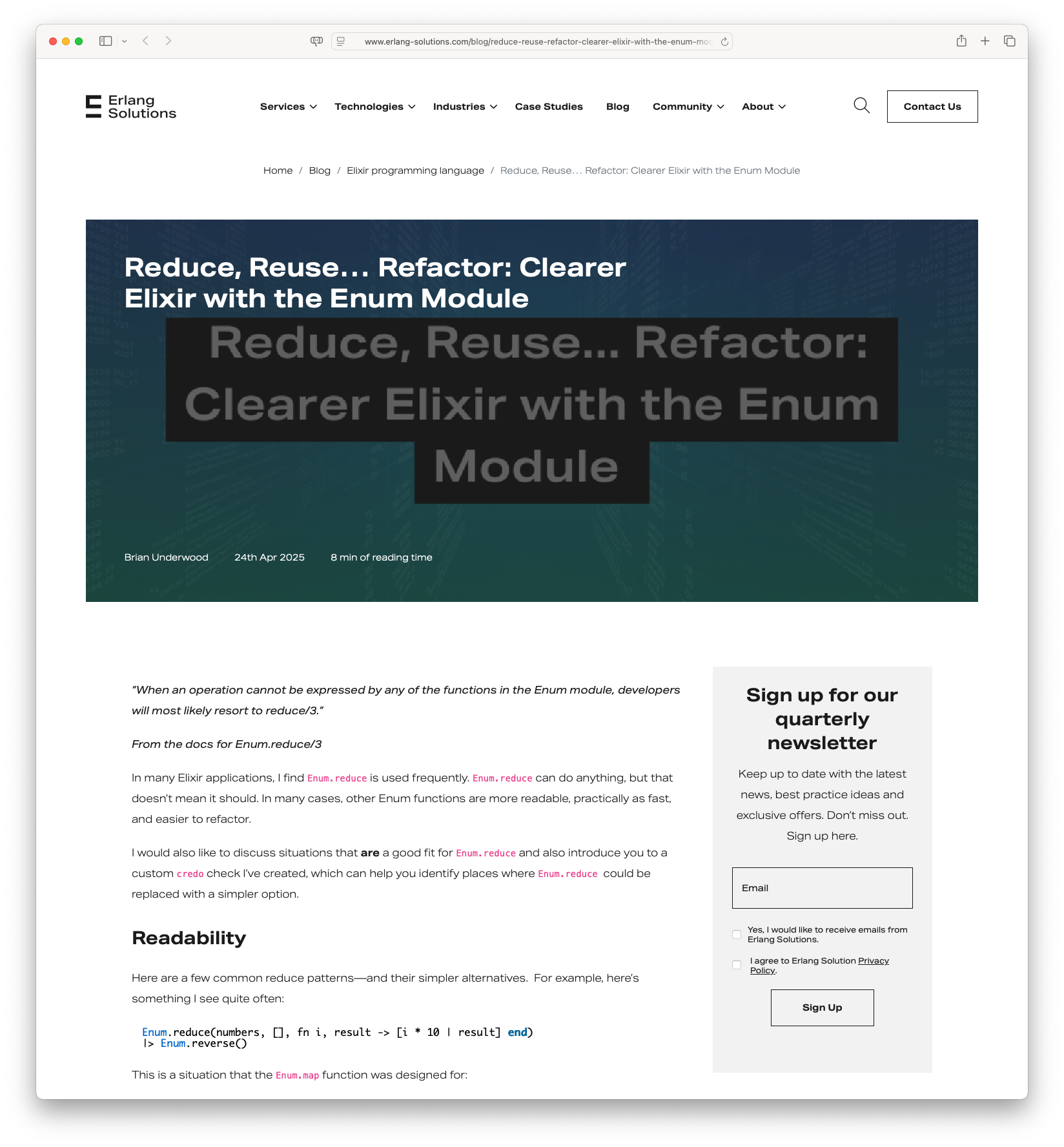 Reduce, Reuse, Refactor: Clearer Elixir with the Enum Module