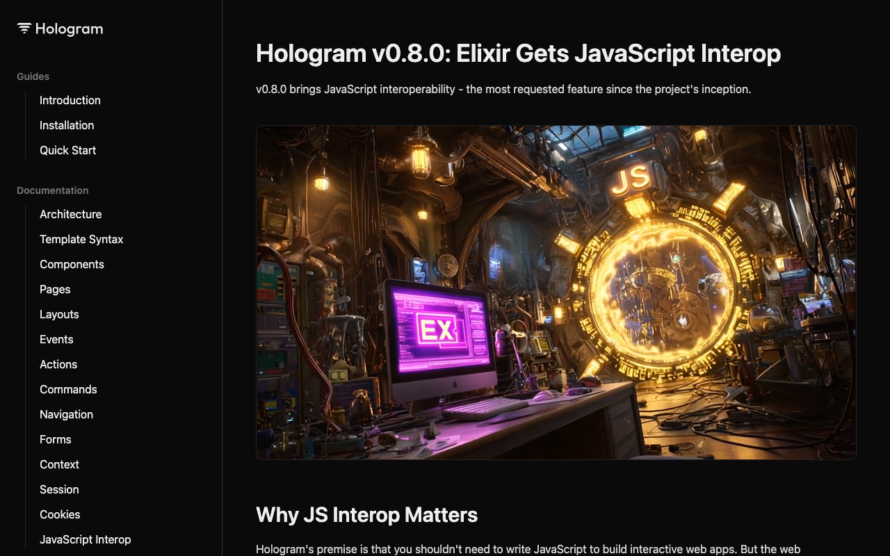 Hologram v0.8.0: Elixir Gets JavaScript Interop