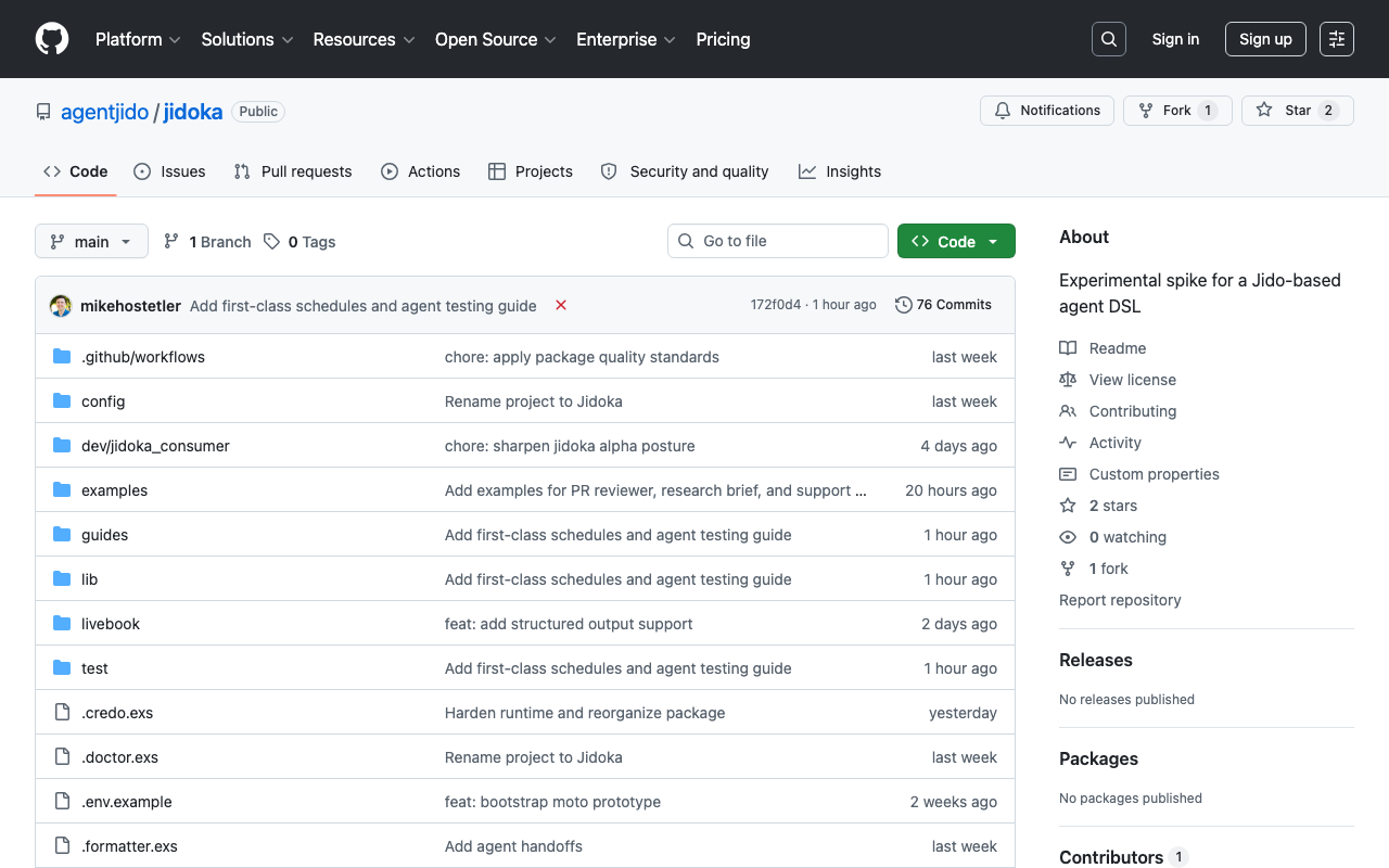 GitHub - agentjido/jidoka: Experimental spike for a Jido-based agent DSL · GitHub