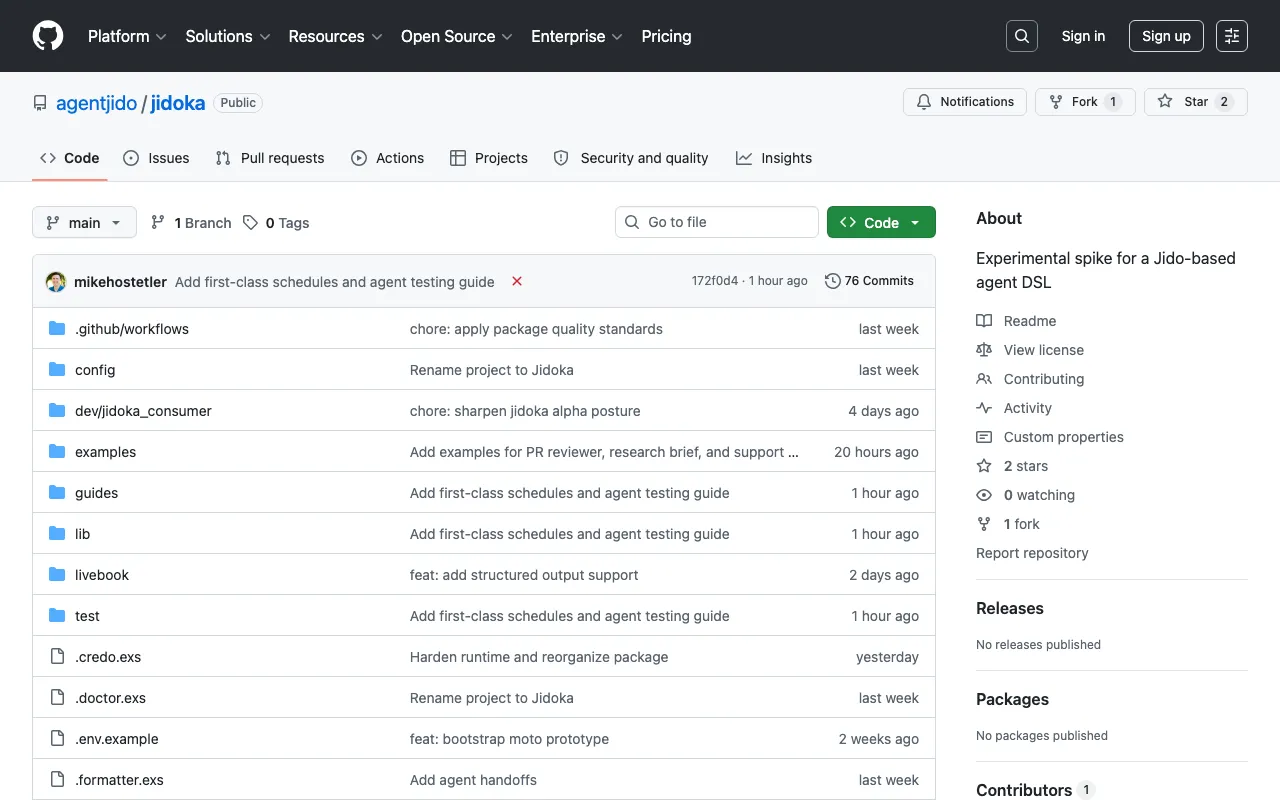 GitHub - agentjido/jidoka: Experimental spike for a Jido-based agent DSL · GitHub