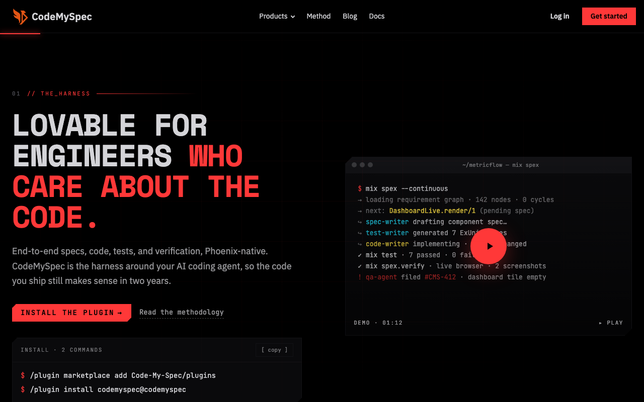 CodeMySpec — Lovable for Engineers Who Care About the Code