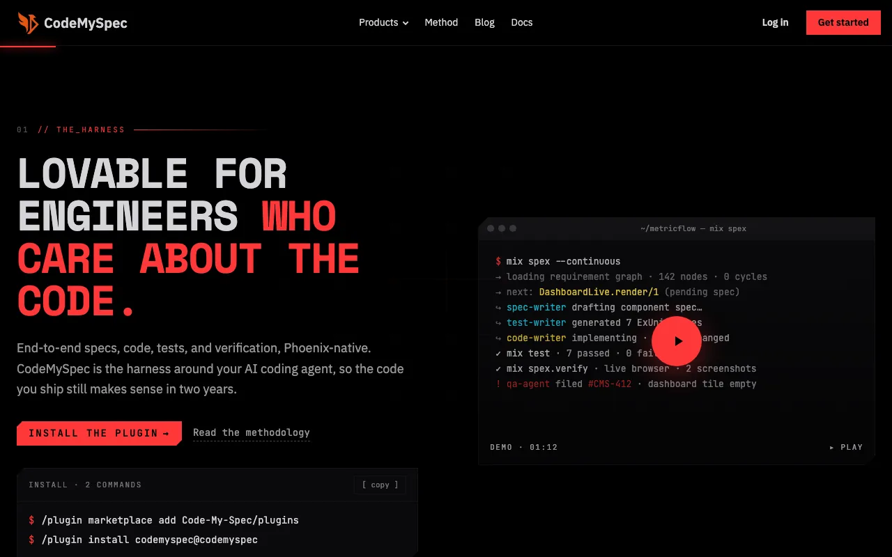 CodeMySpec — Lovable for Engineers Who Care About the Code
