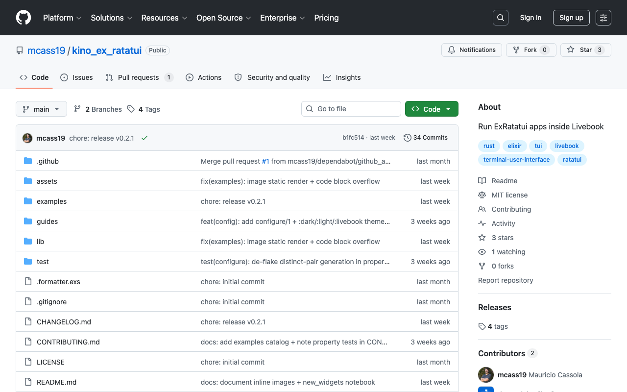 GitHub - mcass19/kino_ex_ratatui: Run ExRatatui apps inside Livebook · GitHub