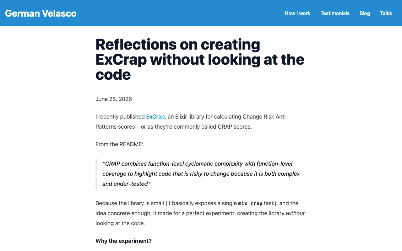 Reflections on creating ExCrap without looking at the code