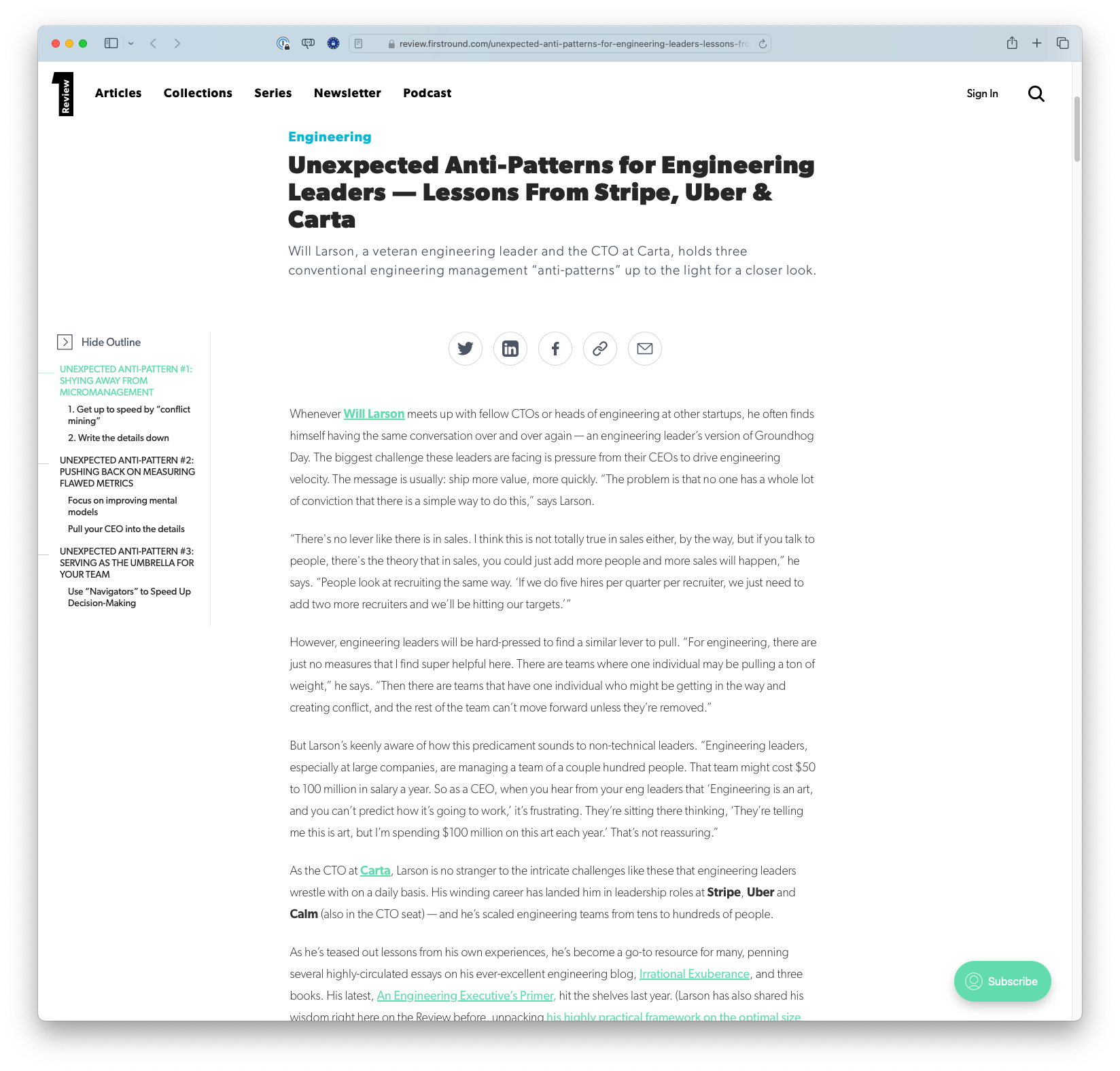 Unexpected Anti-Patterns for Engineering Leaders — Lessons From Stripe, Uber & Carta
