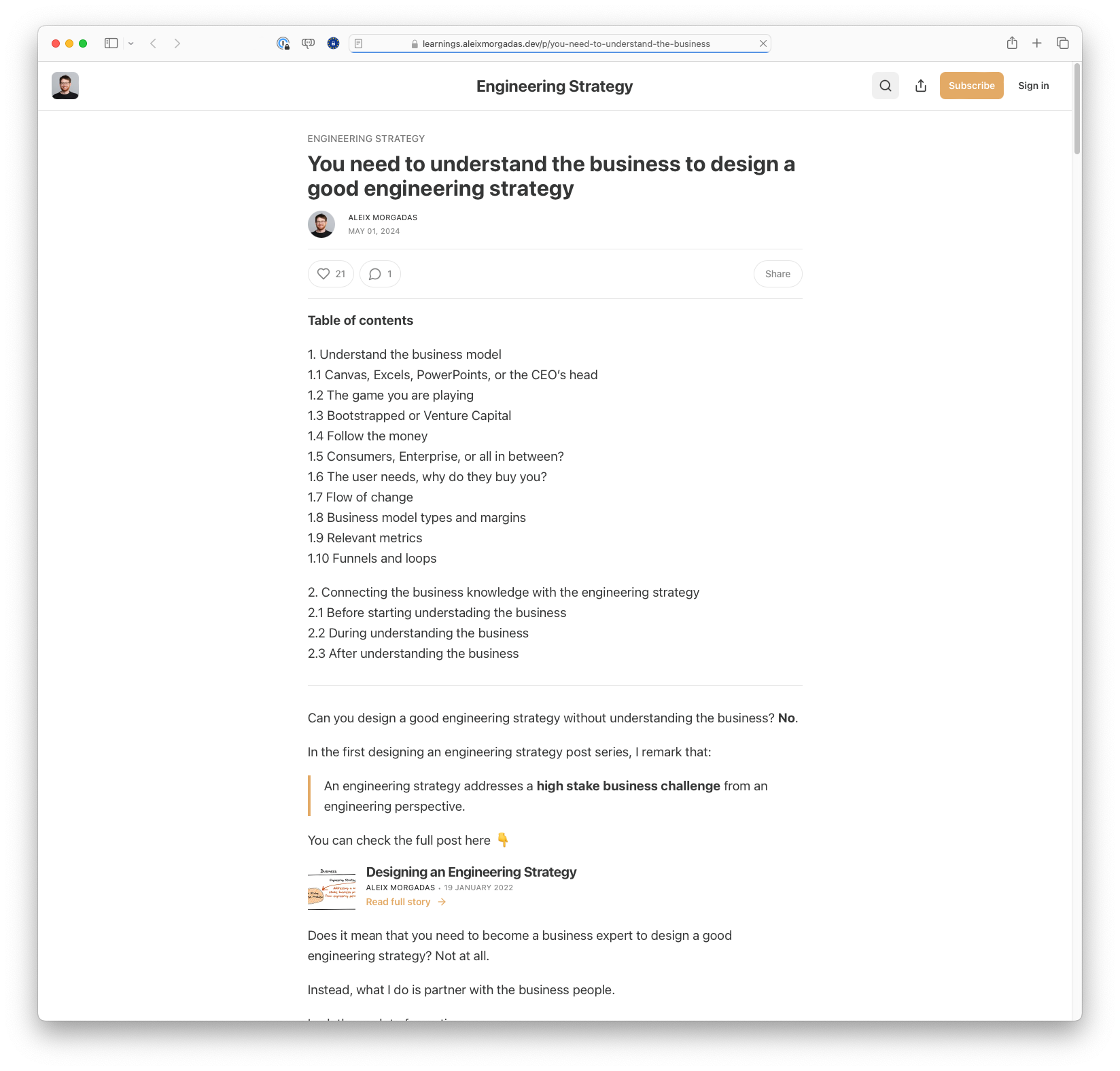 You Need to Understand the Business to Design a Good Engineering Strategy