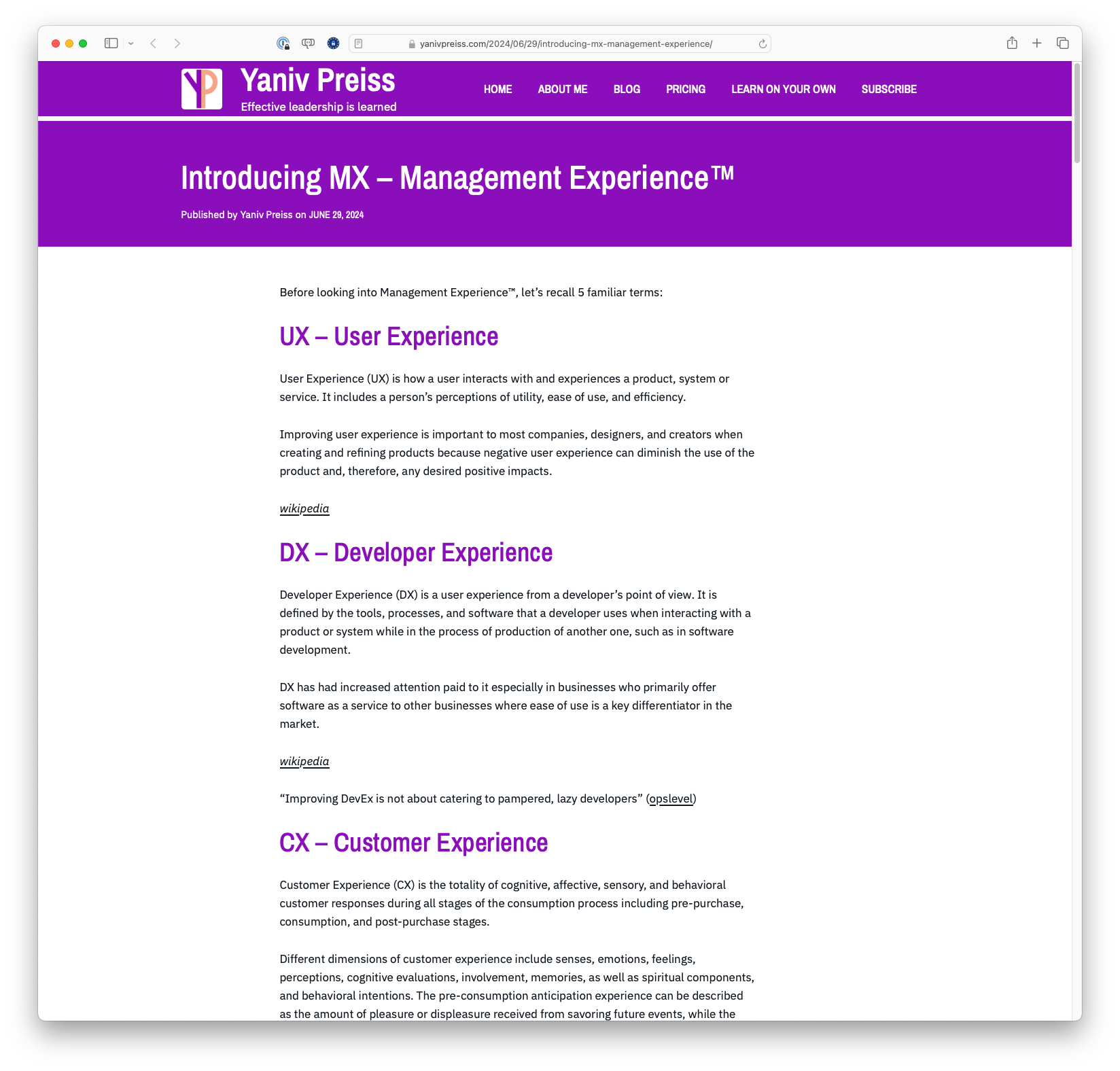 Introducing MX – Management Experience™