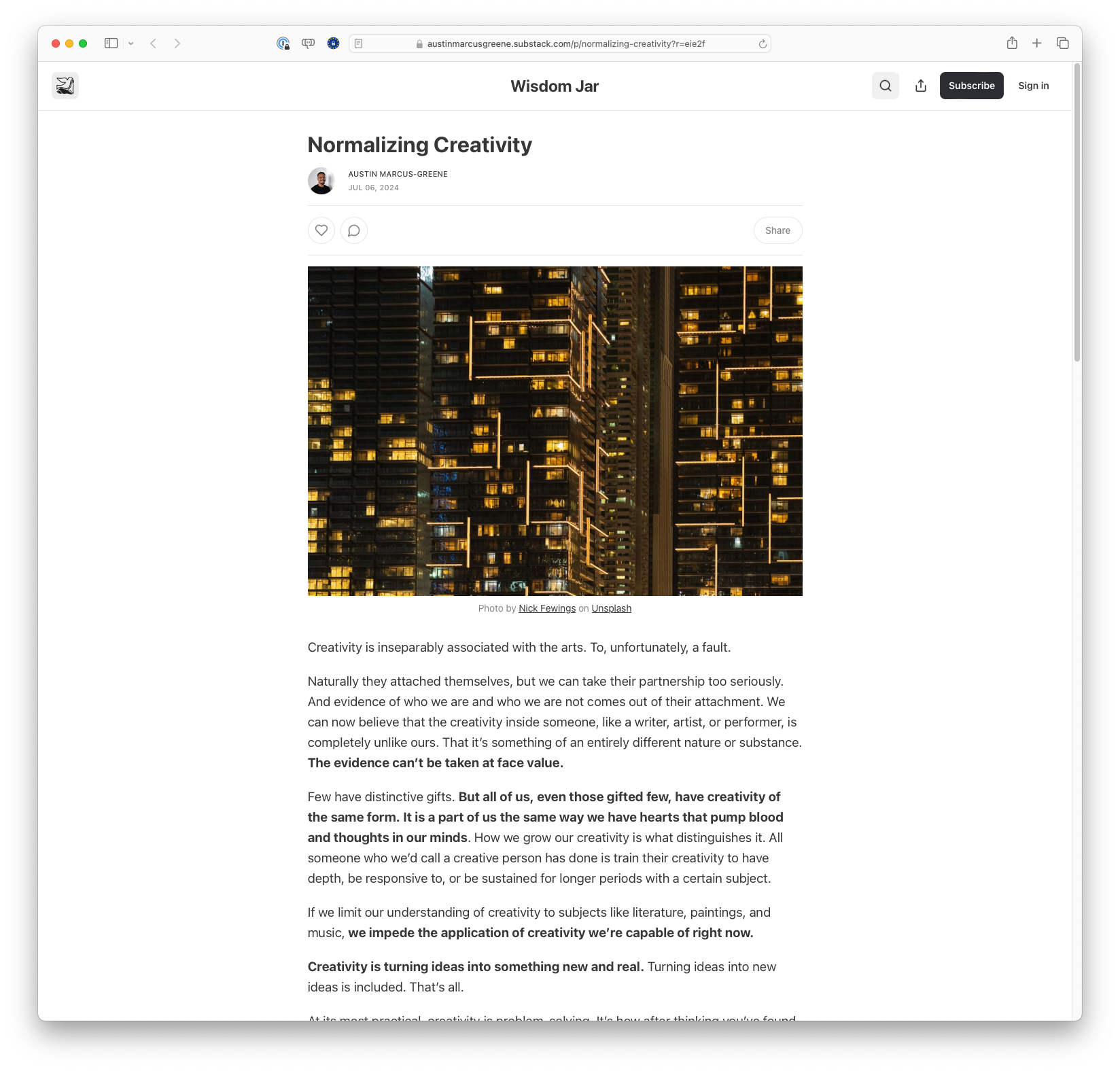 Normalizing Creativity