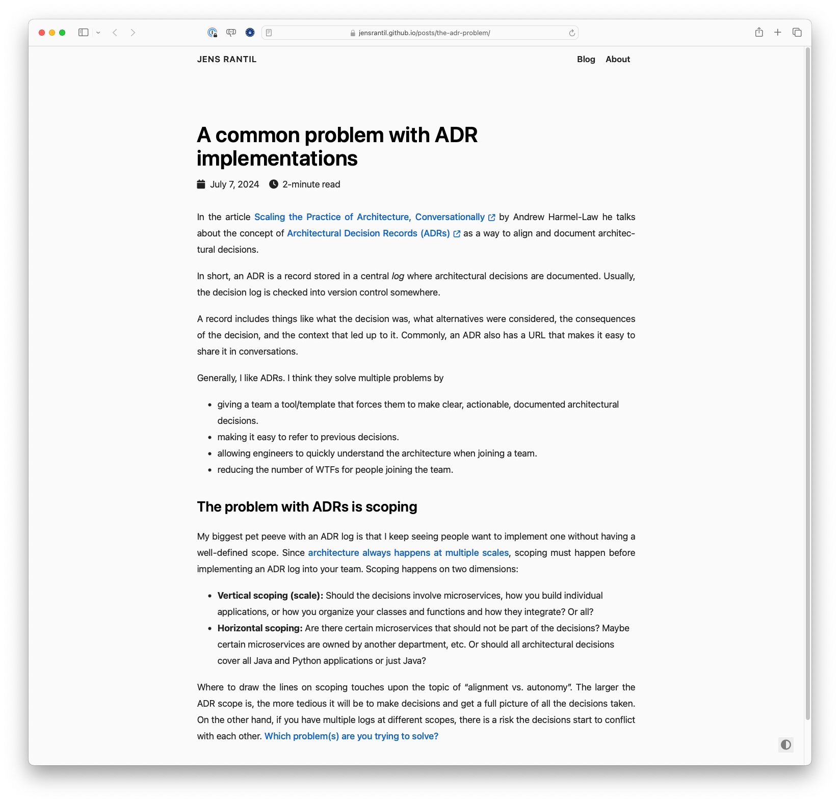 A Common Problem with ADR Implementations