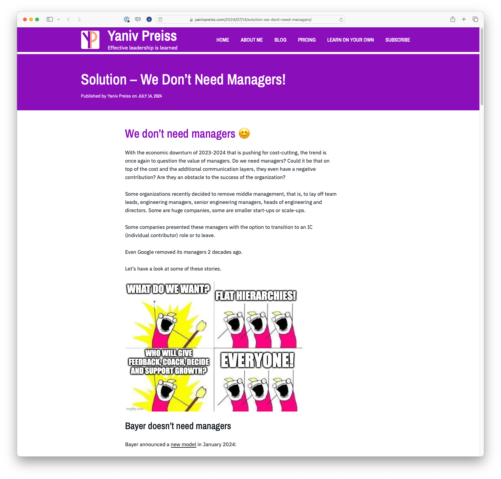 Solution – We Don’t Need Managers!