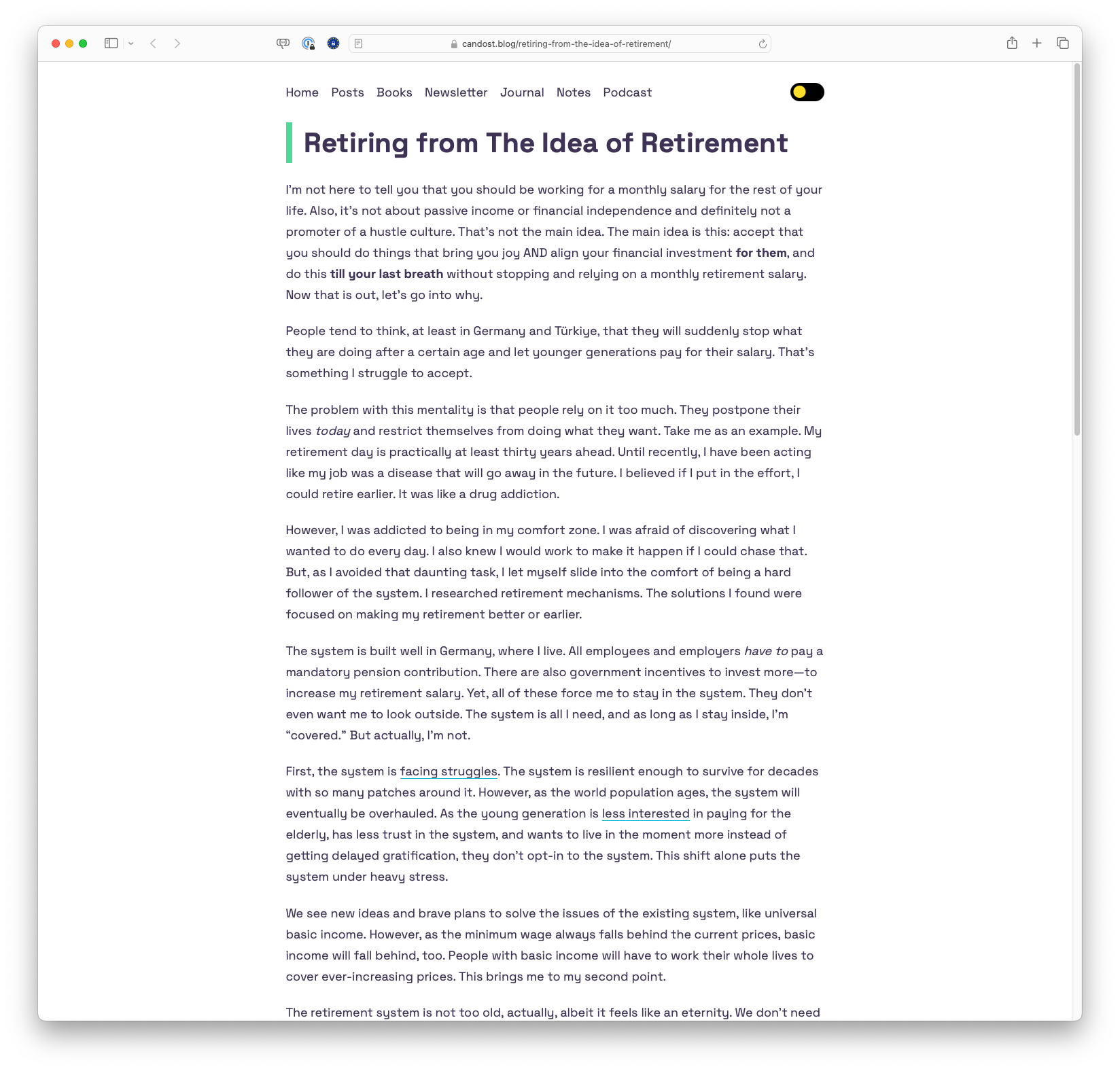 Retiring from The Idea of Retirement