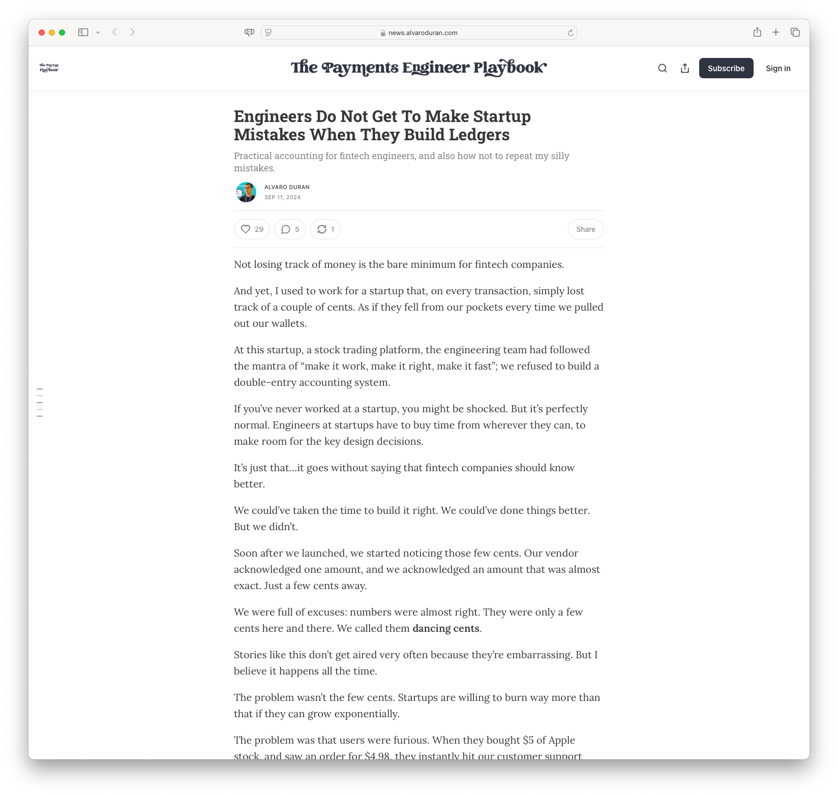 Engineers Do Not Get To Make Startup Mistakes When They Build Ledgers