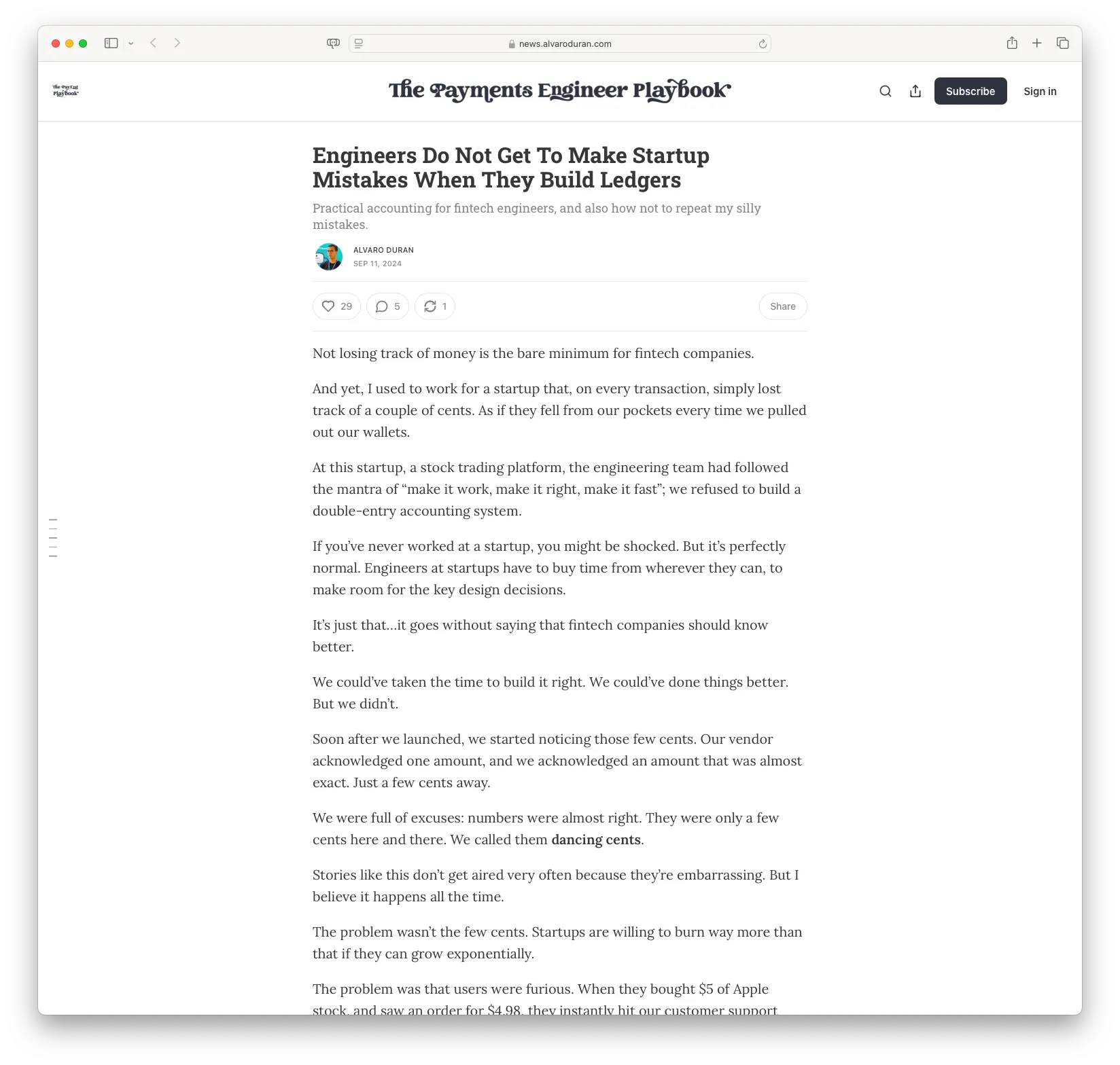 Engineers Do Not Get To Make Startup Mistakes When They Build Ledgers