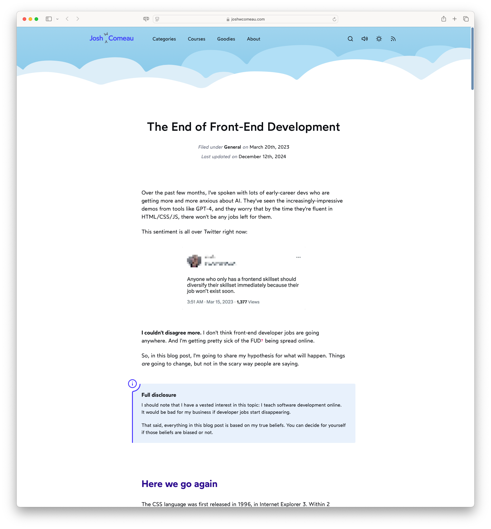 The End of Front-End Development