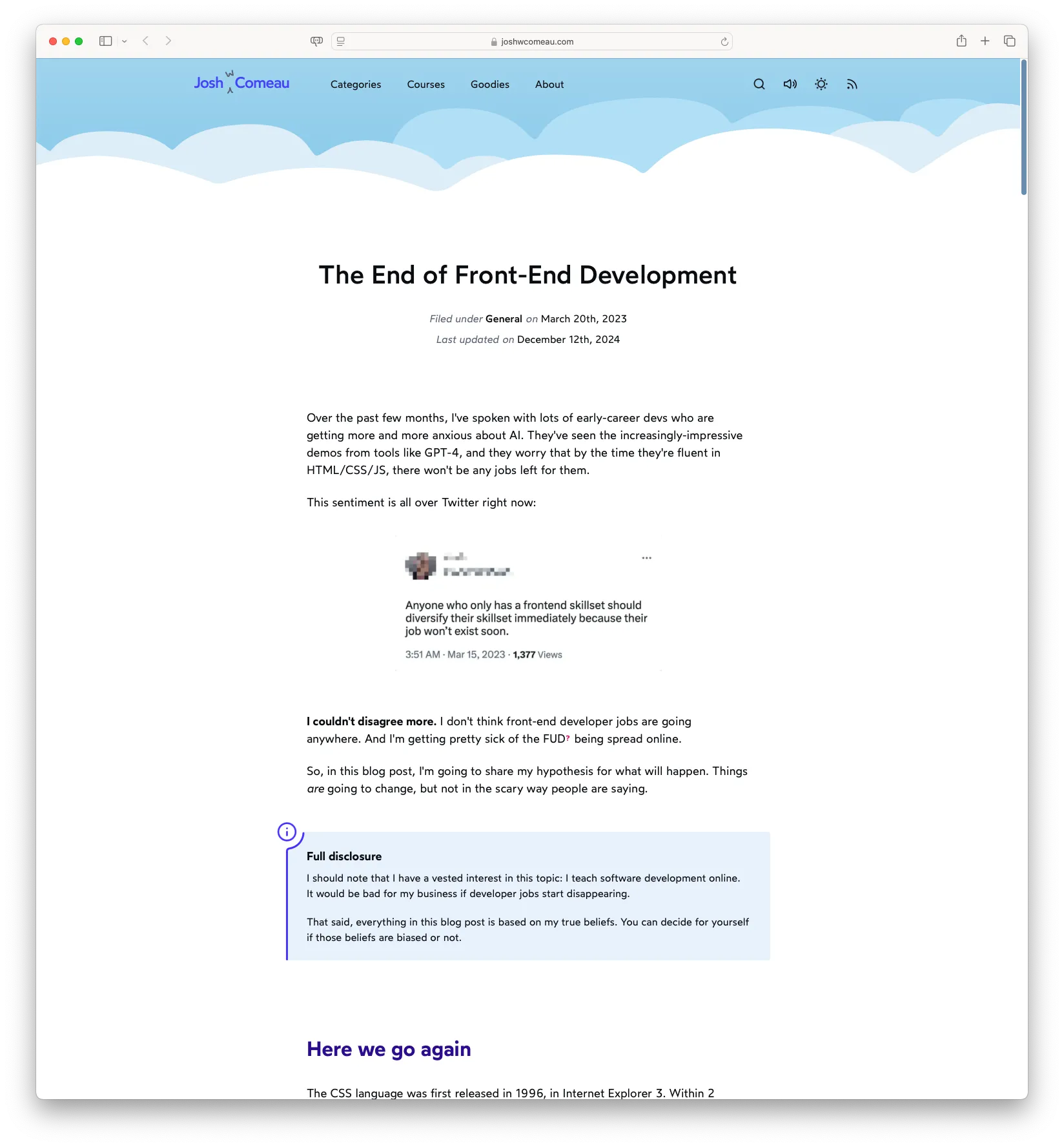 The End of Front-End Development