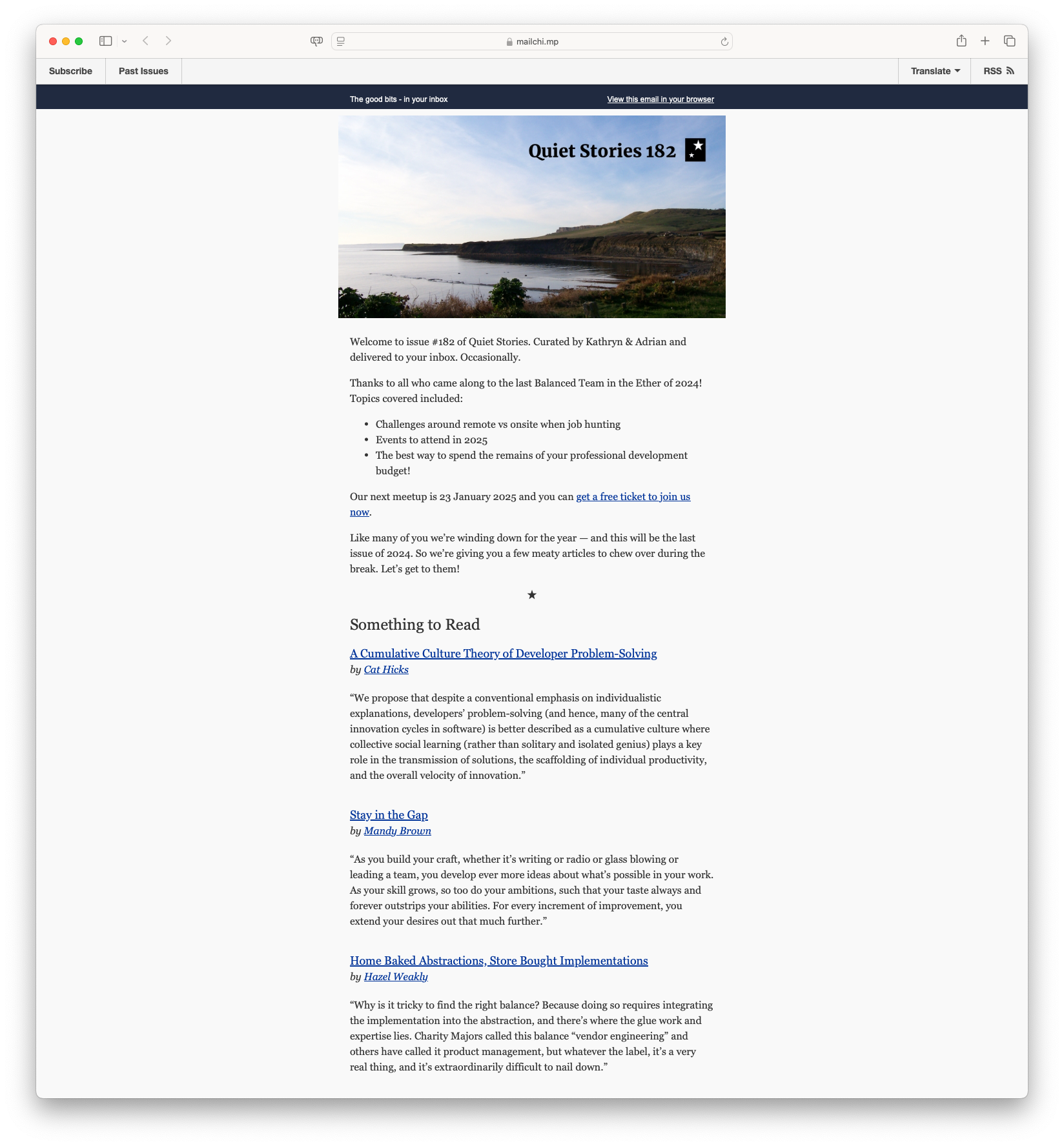 Quiet Stories Issue #182 Summary