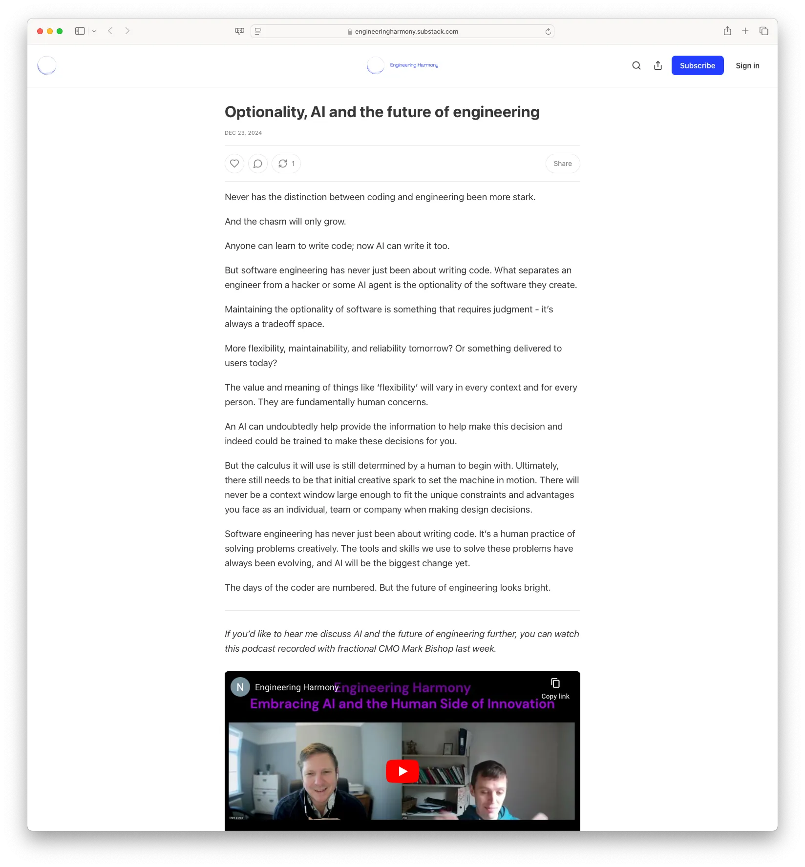 Optionality, AI and the future of engineering