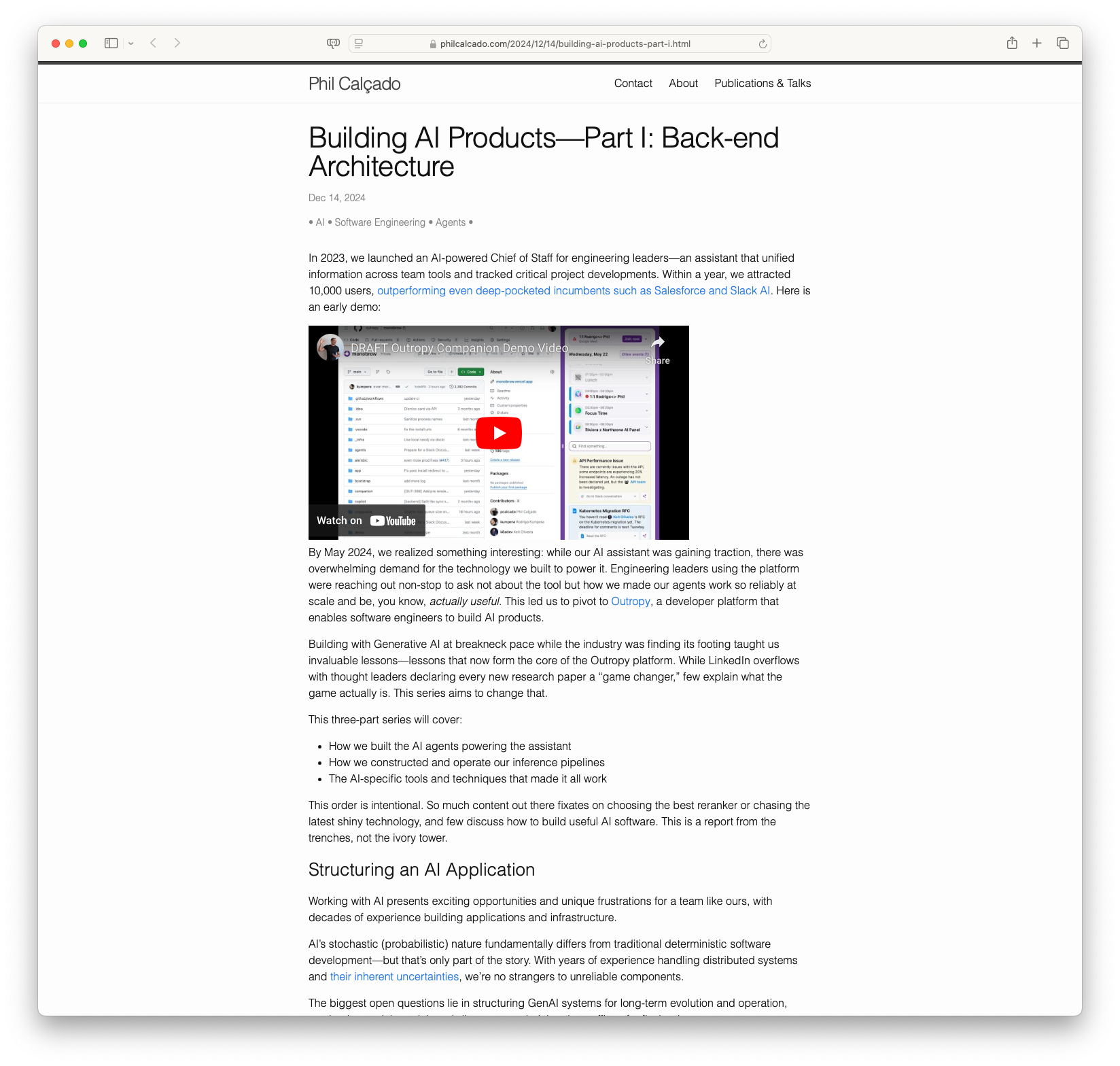 Building AI Products—Part I: Back-end Architecture