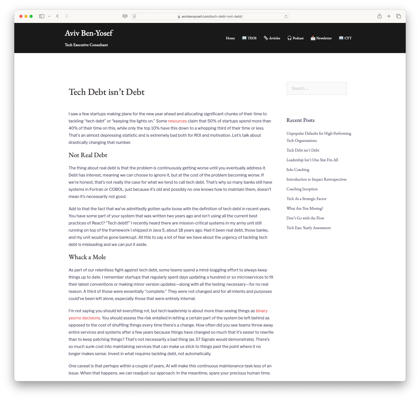 Tech Debt isn’t Debt