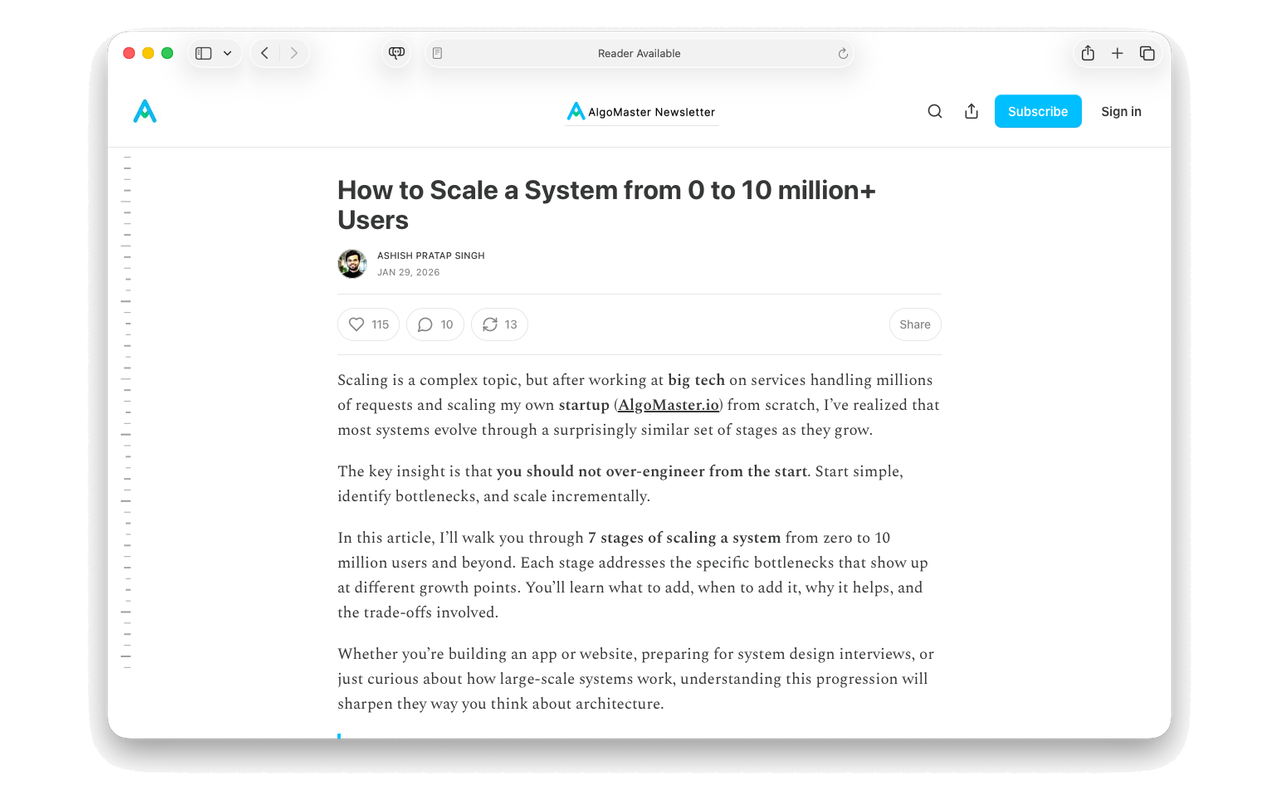 How to Scale a System from 0 to 10 million+ Users