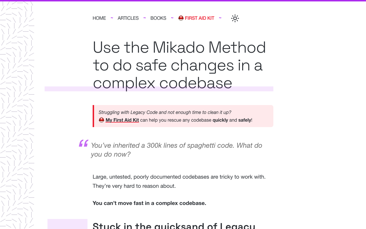 Use the Mikado Method to do safe changes in a complex codebase