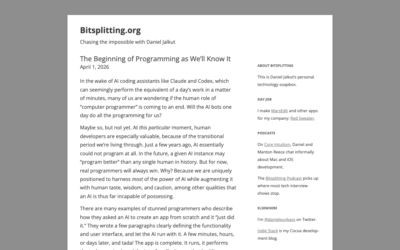 The Beginning of Programming as We’ll Know It