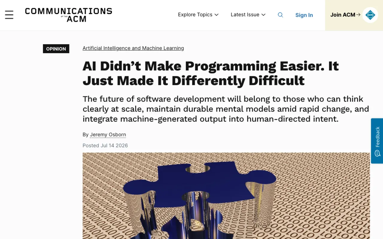 AI Didn't Make Programming Easier. It Just Made It Differently Difficult